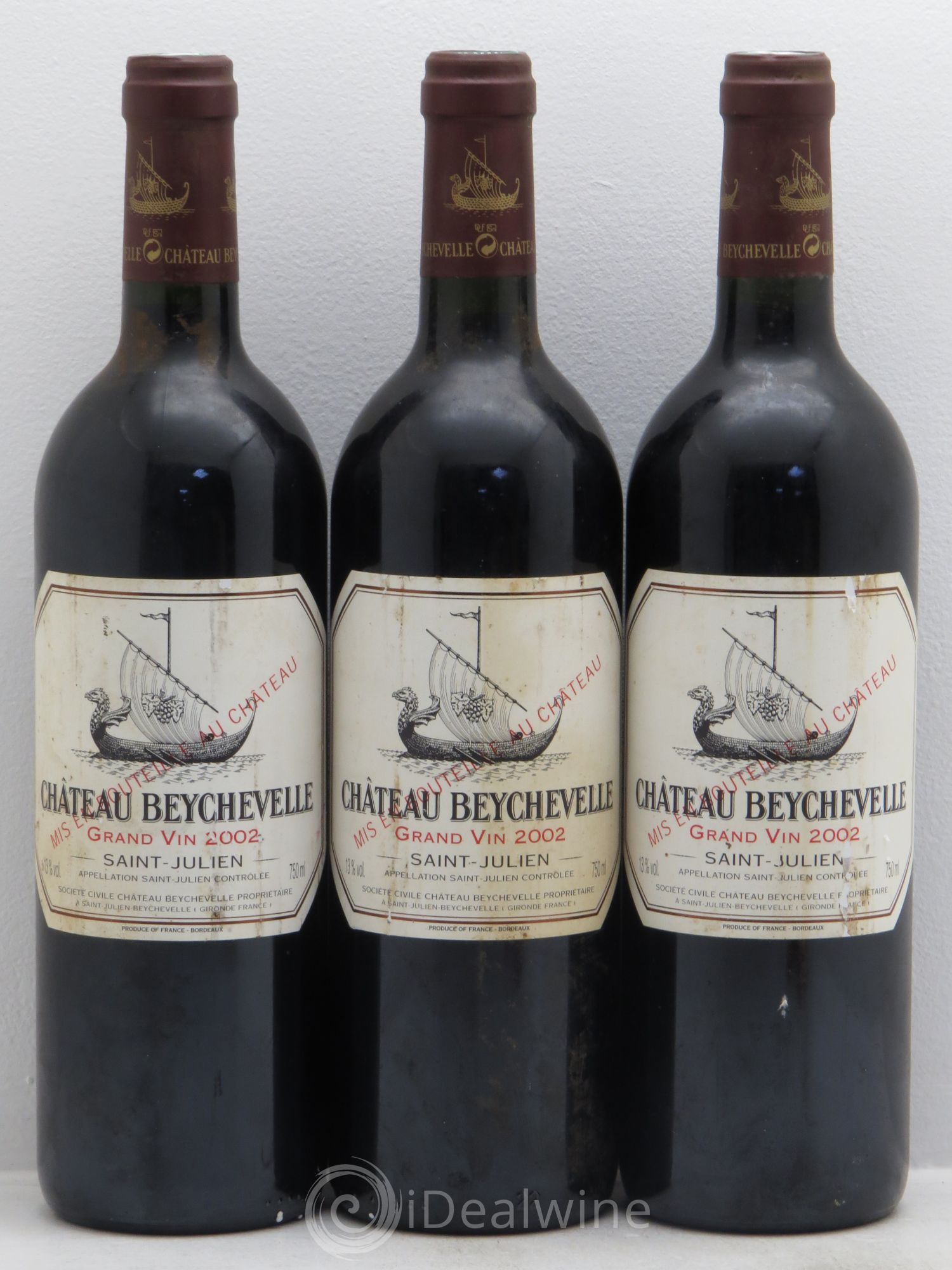 Château Beychevelle 4ème Grand Cru Classé 2002 - Lot de 3 bouteilles - 0
