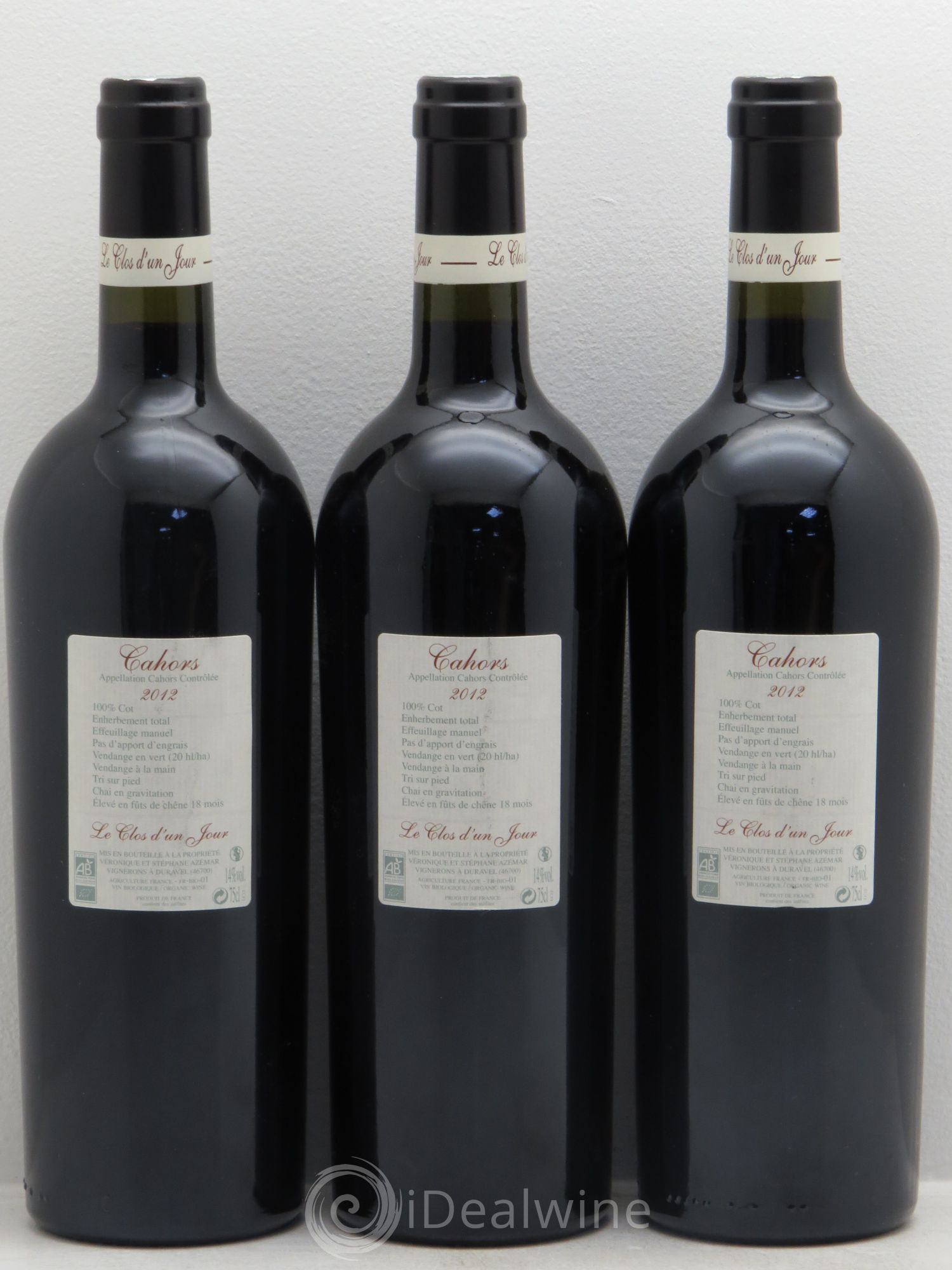 Cahors Le Clos d'un jour un jour 2012 - Posten von 3 Flaschen - 1