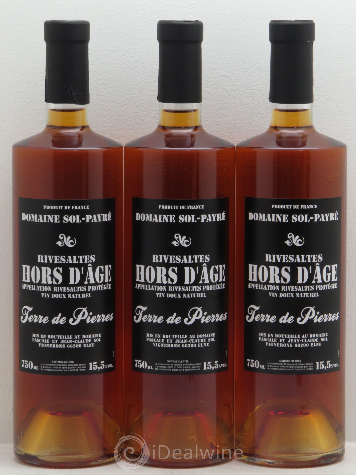 Rivesaltes Tuile Terre de Pierres Hors d'âge Domaine Sol Payre - Posten von 3 Flaschen - 0