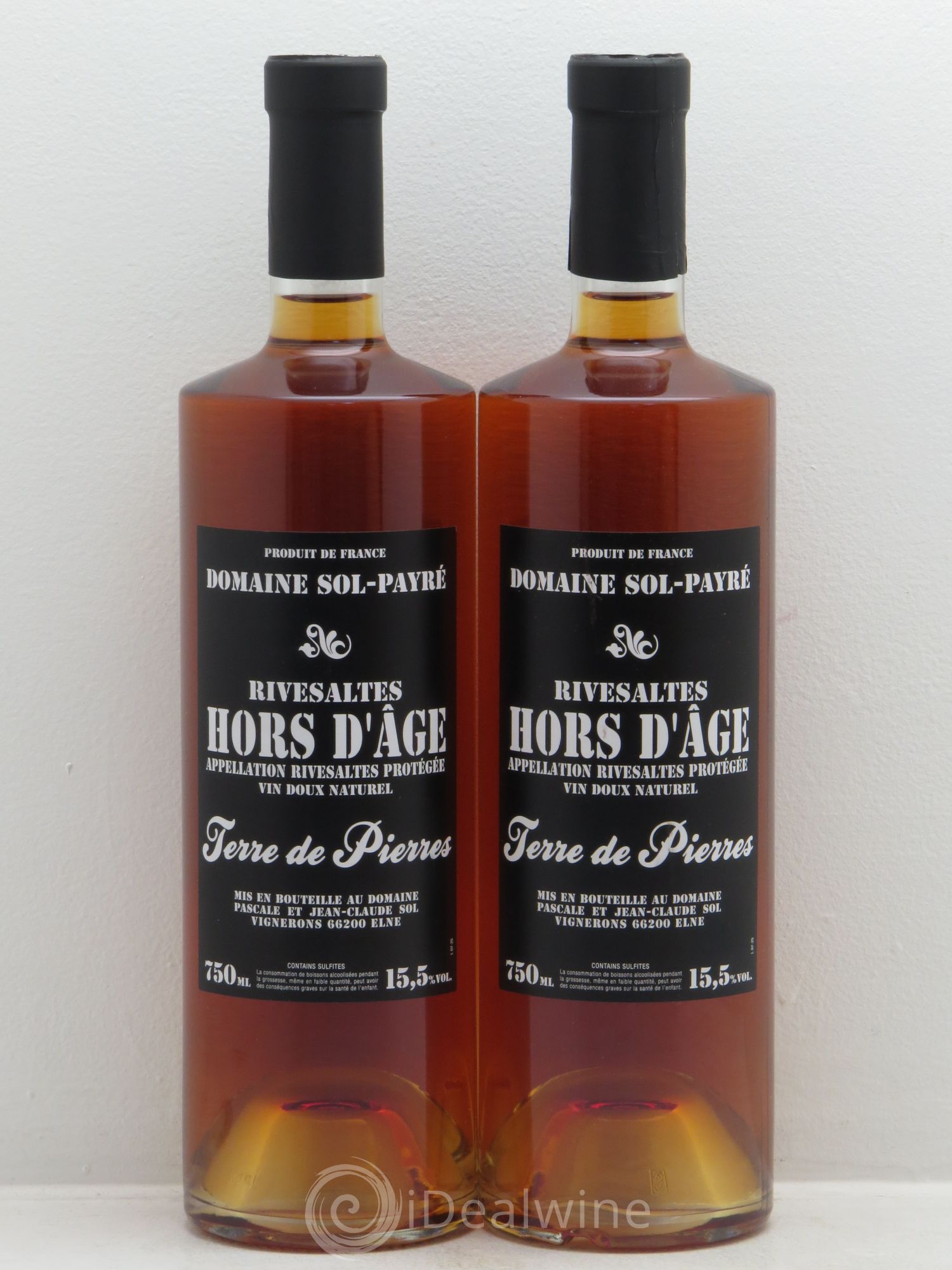 Rivesaltes Tuile Terre de Pierres Hors d'âge Domaine Sol Payre - Lotto di 2 bottiglie - 0