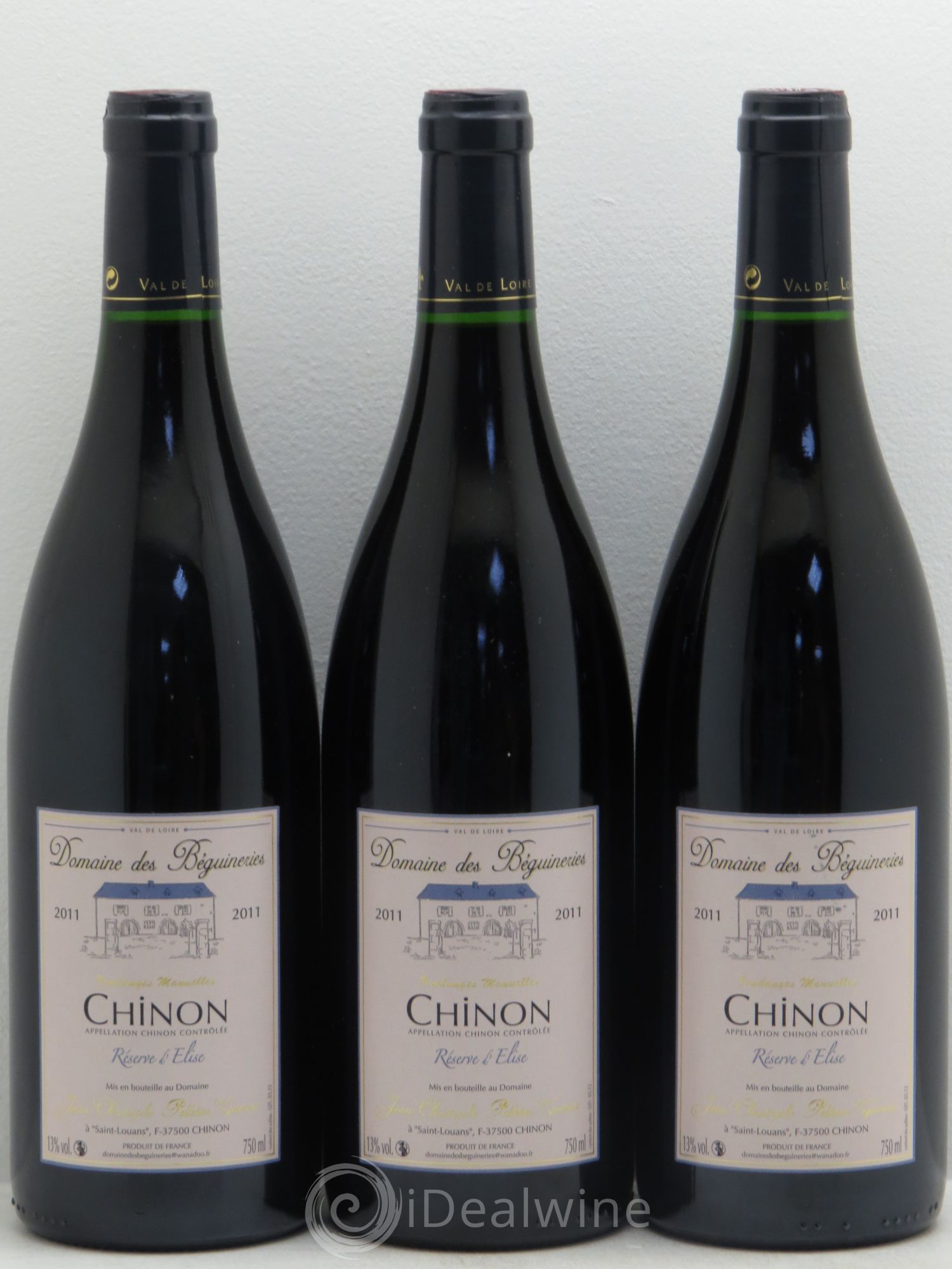 Chinon Domaine des Béguineries La réserve d'Elise (sans prix de réserve) 2011 - Posten von 3 Flaschen - 0