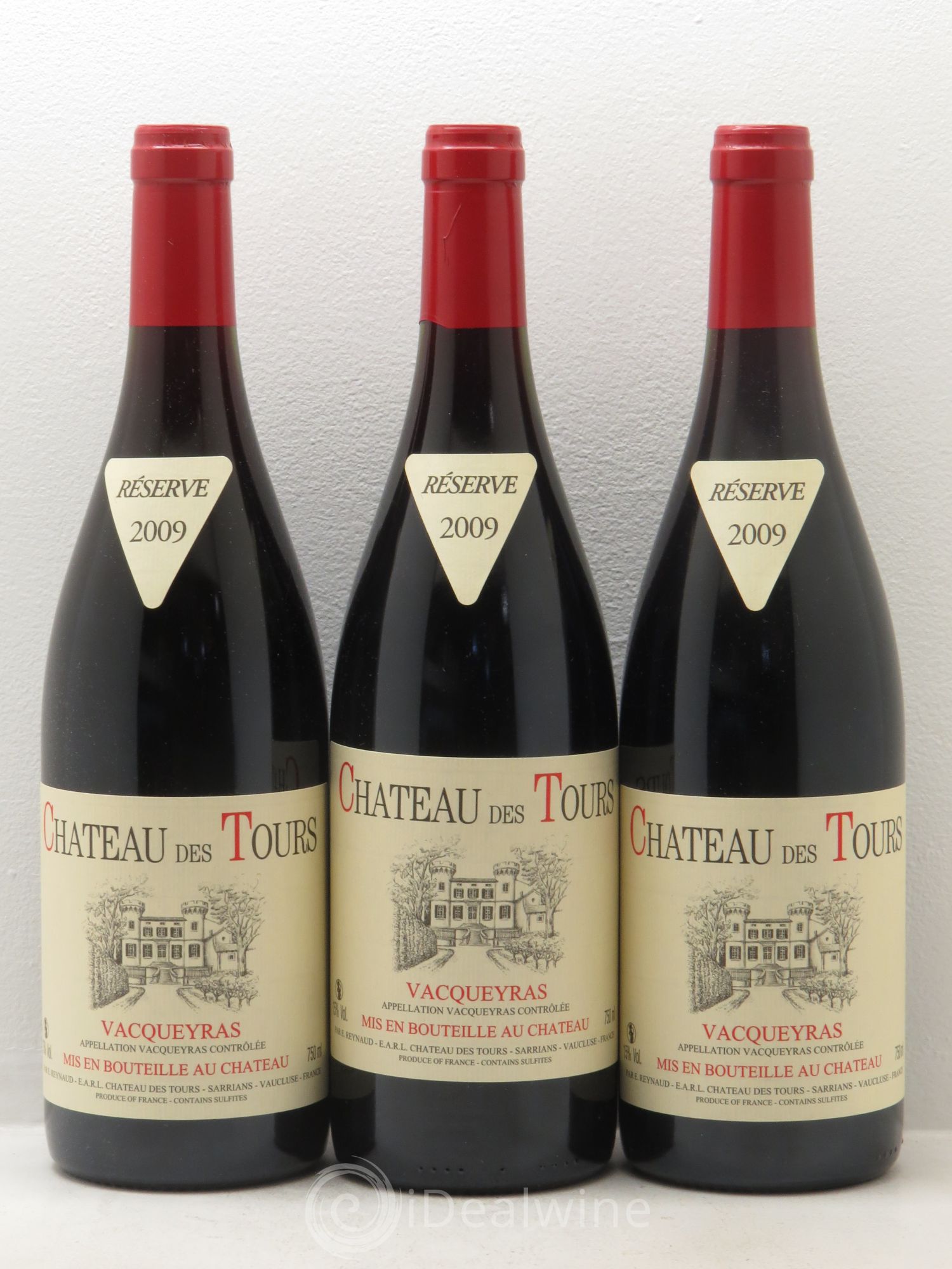 Vacqueyras Château des Tours Emmanuel Reynaud 2009 - Lot de 3 bouteilles - 0