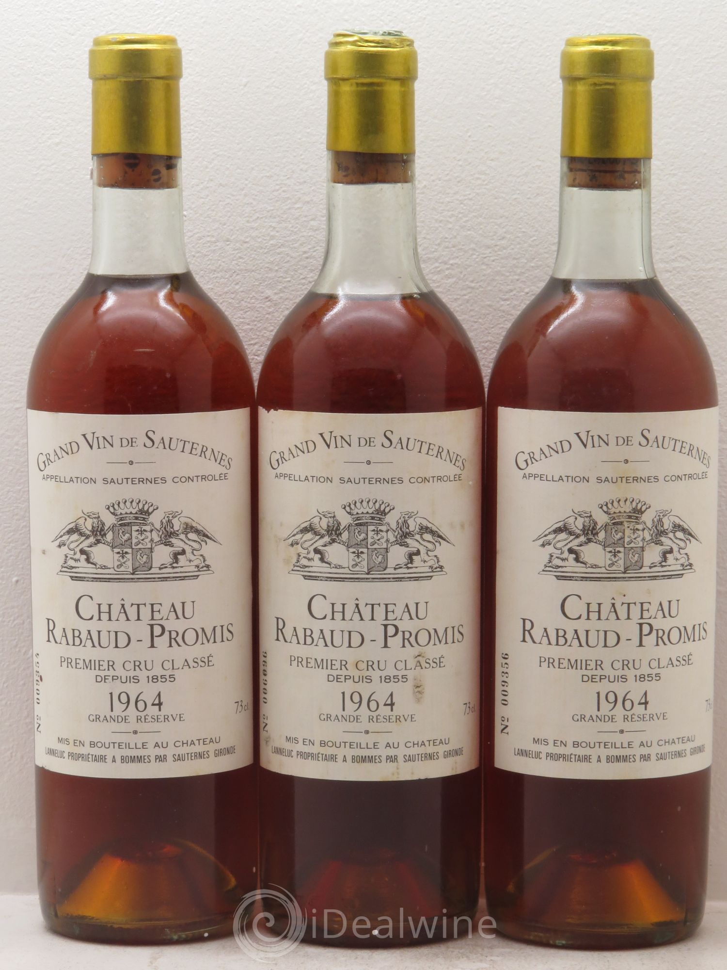 Château Rabaud Promis 1er Grand Cru Classé 1964 - Lotto di 3 bottiglie - 0