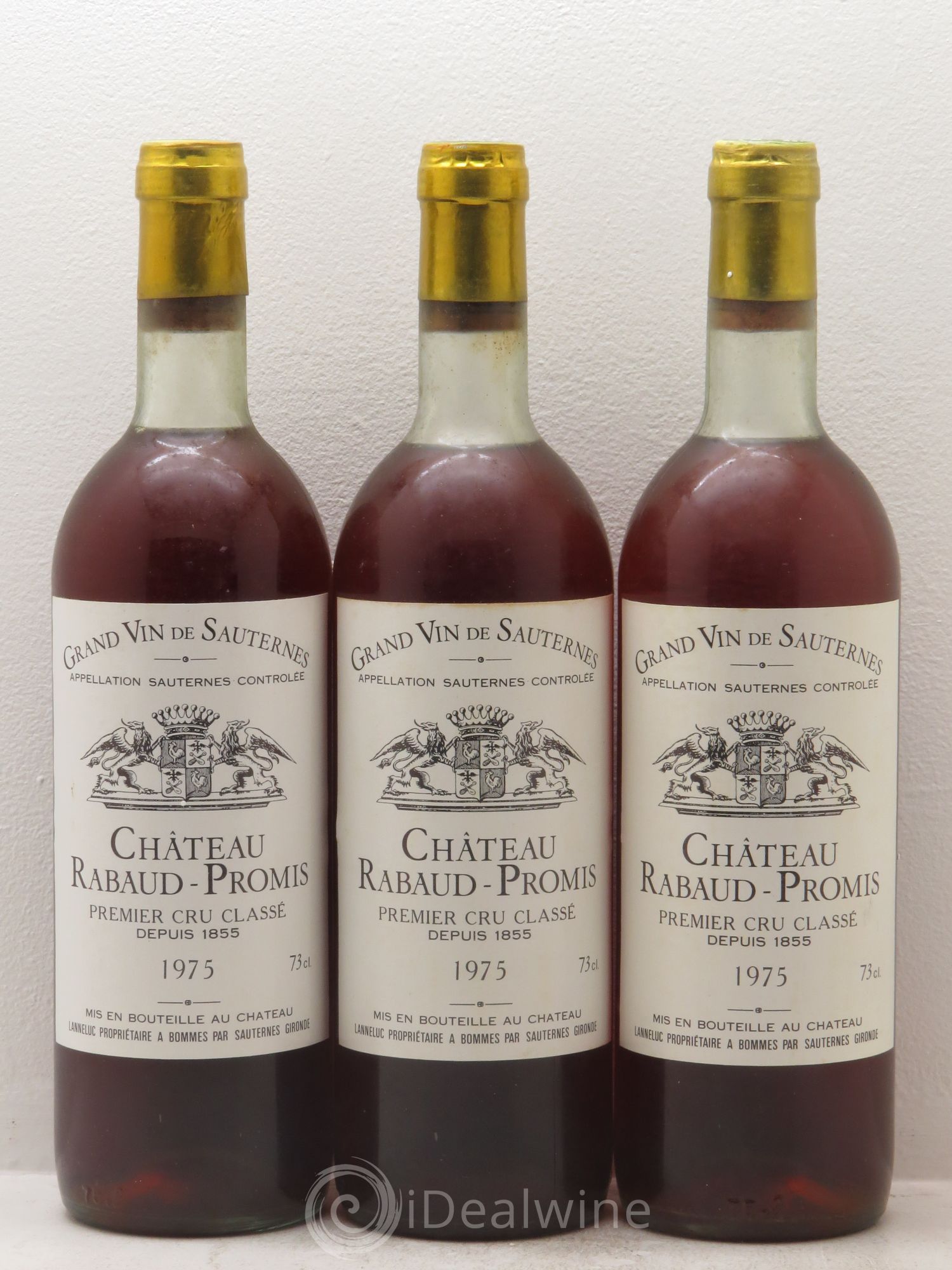 Château Rabaud Promis 1er Grand Cru Classé 1975 - Lotto di 3 bottiglie - 0