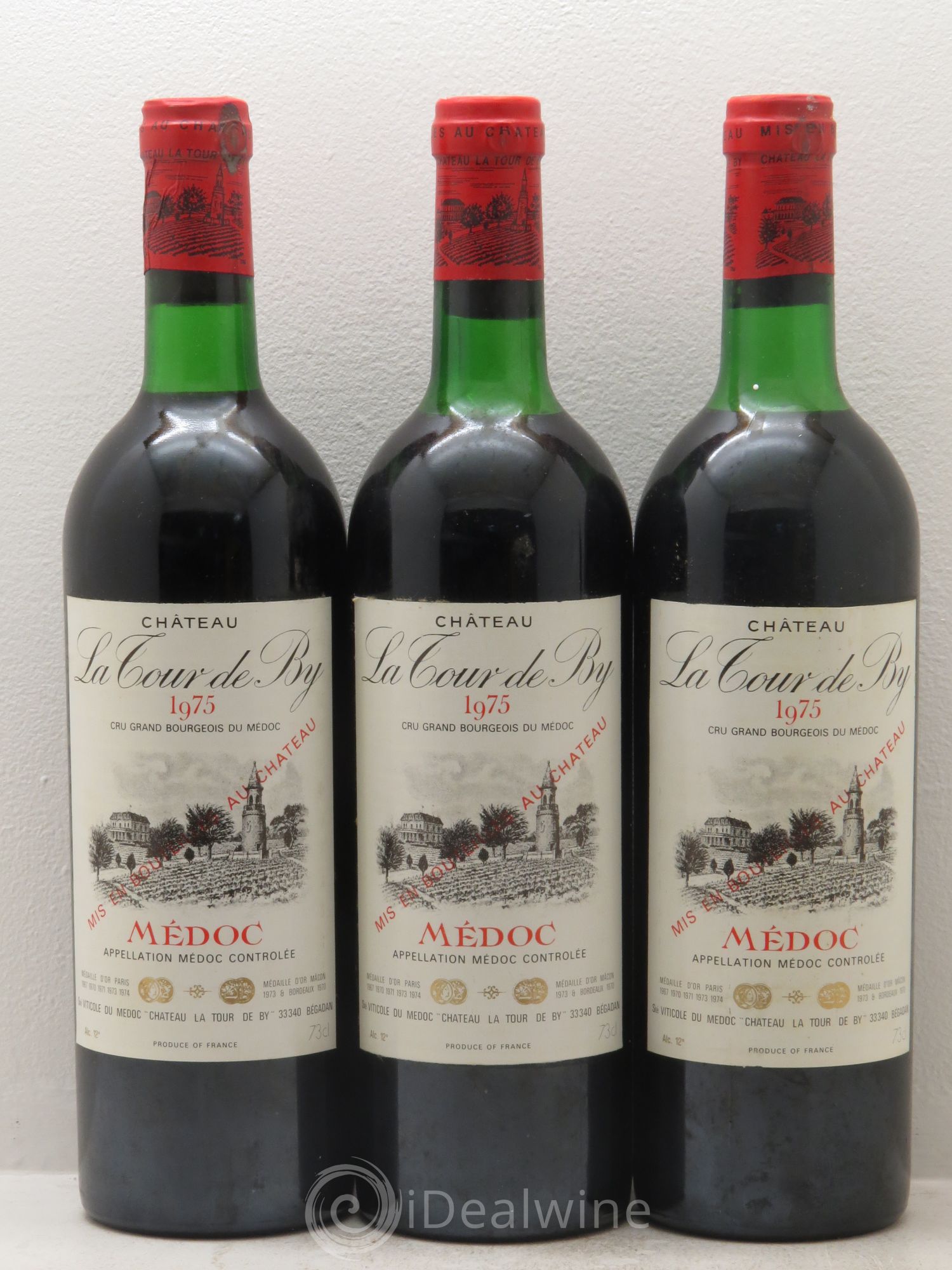 Château La Tour de By Cru Bourgeois 1975 - Lot de 3 bouteilles - 0