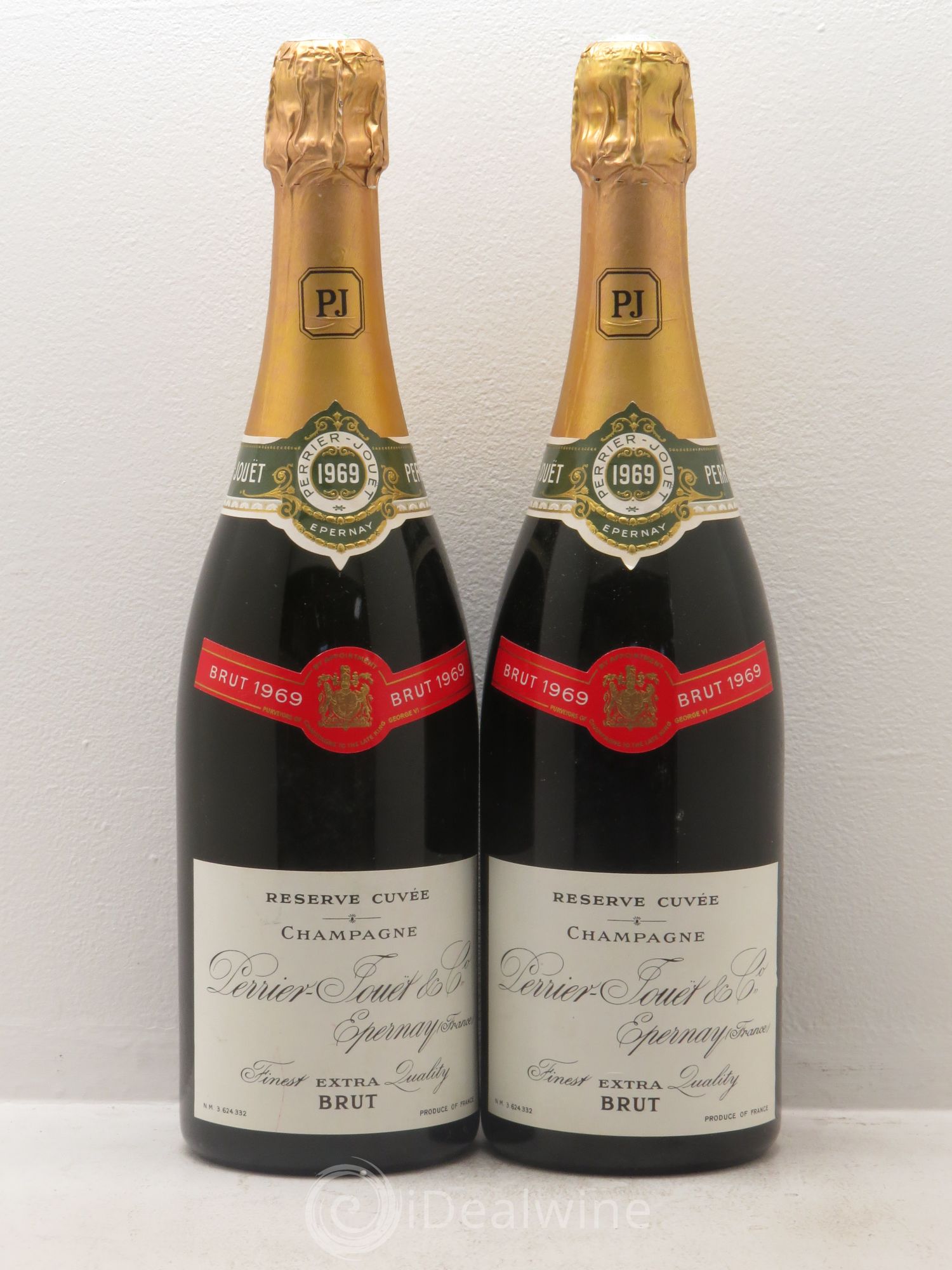 Champagne Perrier-Jouët Extra Brut réserve cuvée 1969 - Posten von 2 Flaschen - 0