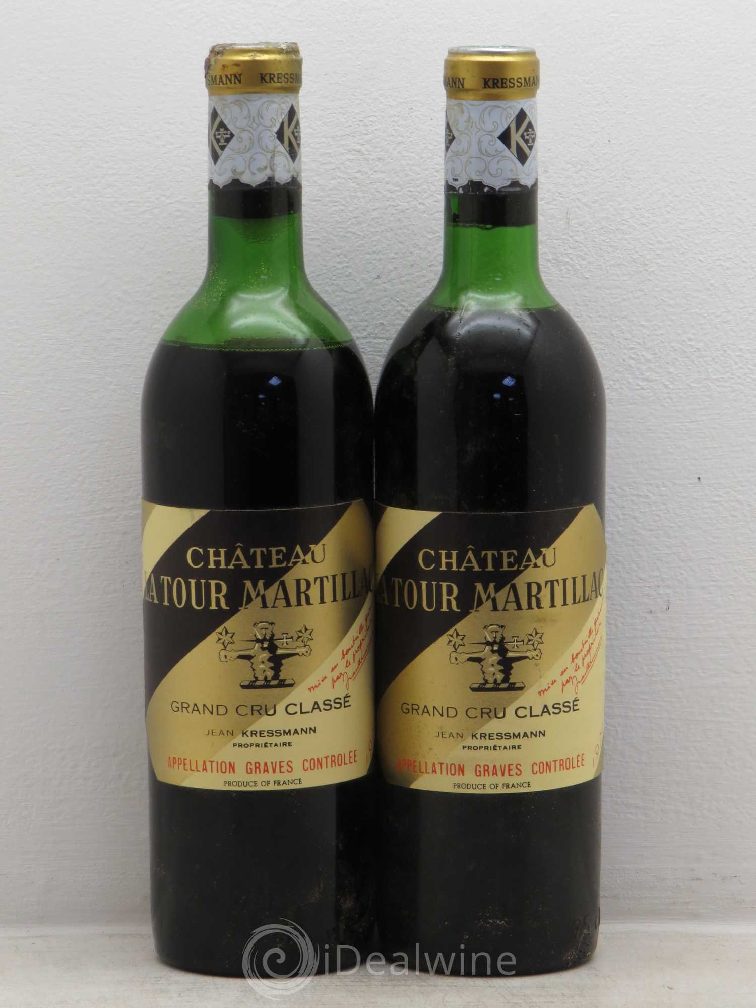 Château Latour-Martillac Cru Classé de Graves 1970 - Lot de 2 bouteilles - 0