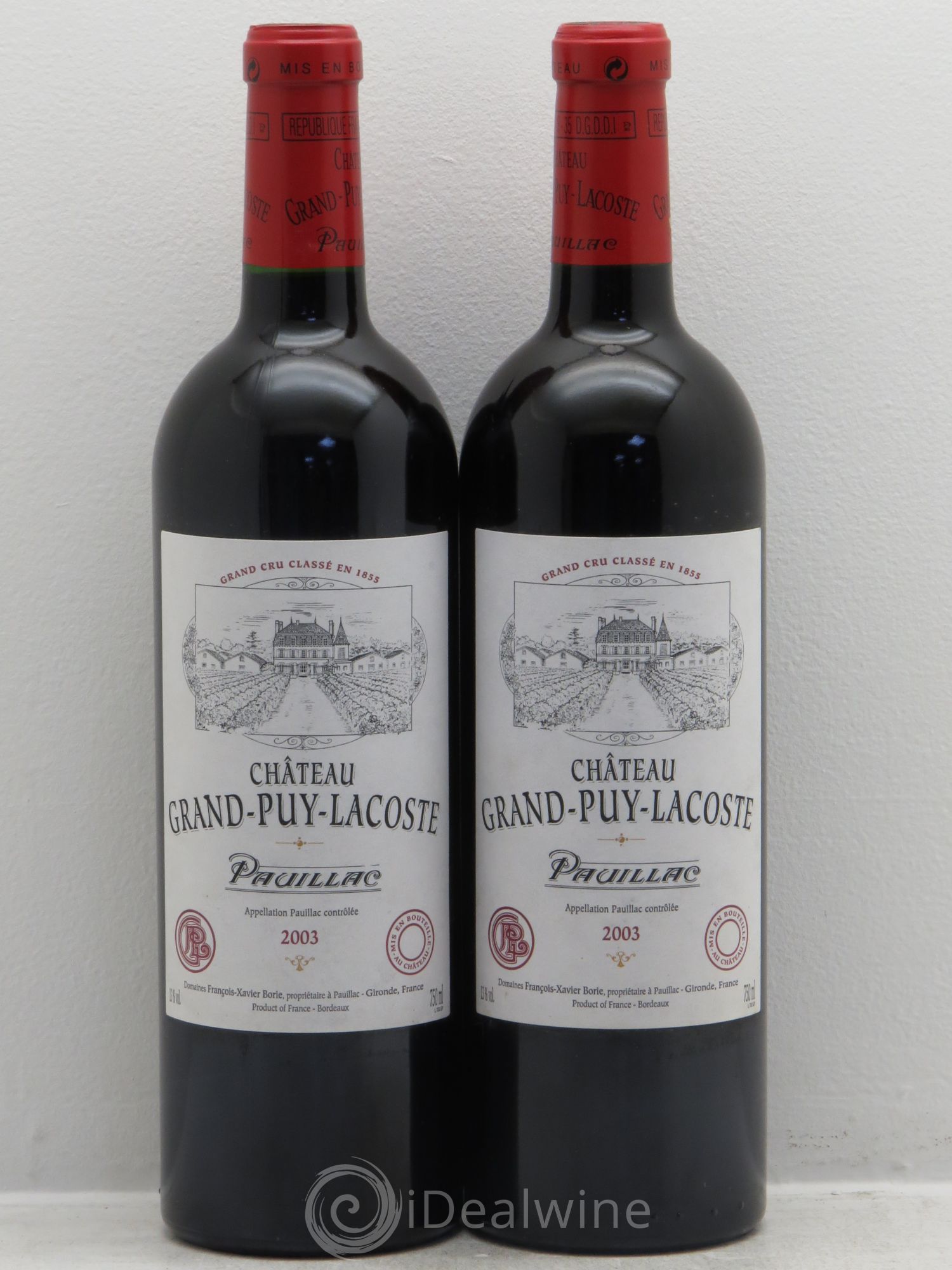 Château Grand Puy Lacoste 5ème Grand Cru Classé 2003 - Lot de 2 bouteilles - 0