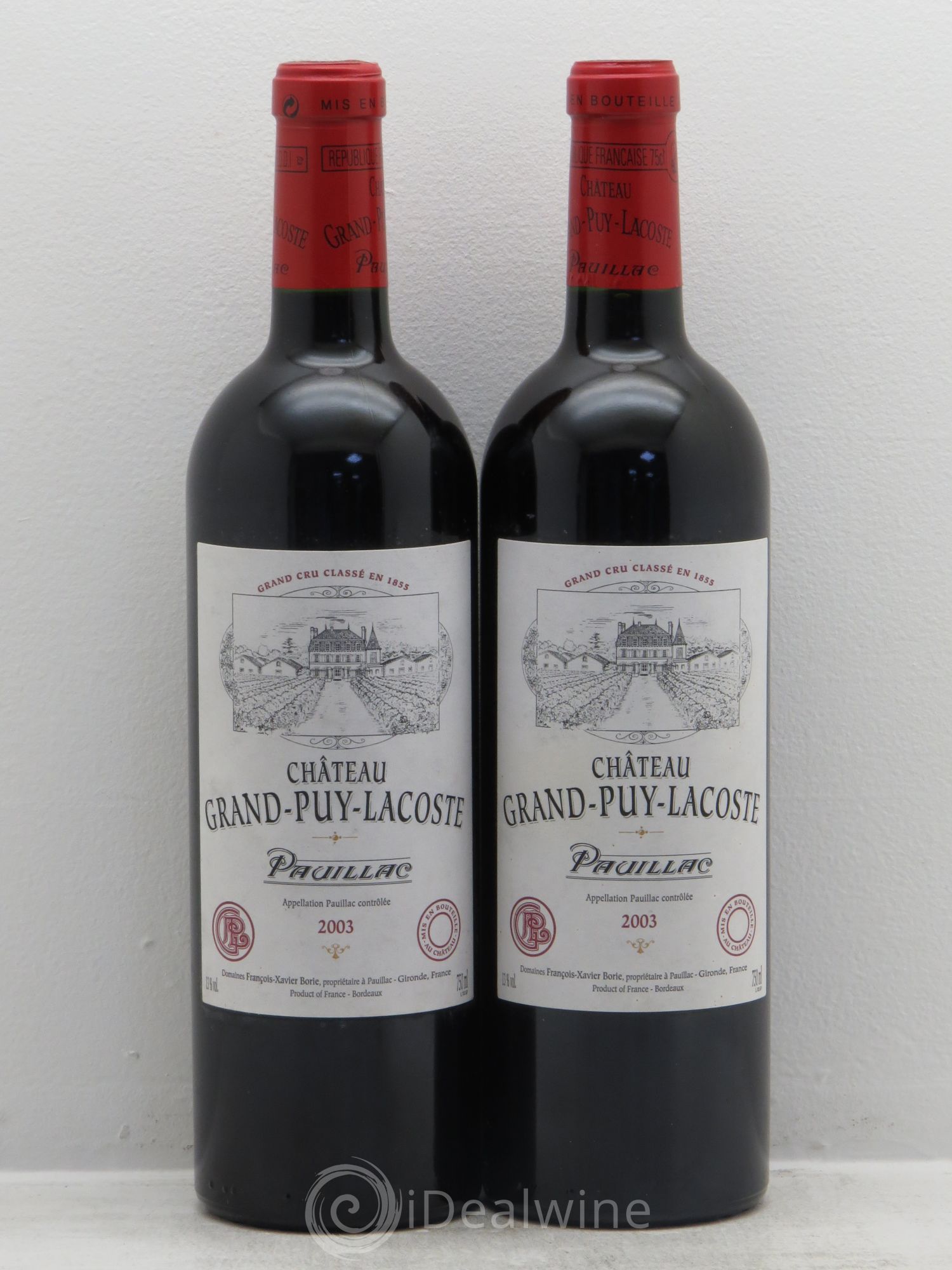 Château Grand Puy Lacoste 5ème Grand Cru Classé 2003 - Lot de 2 bouteilles - 0