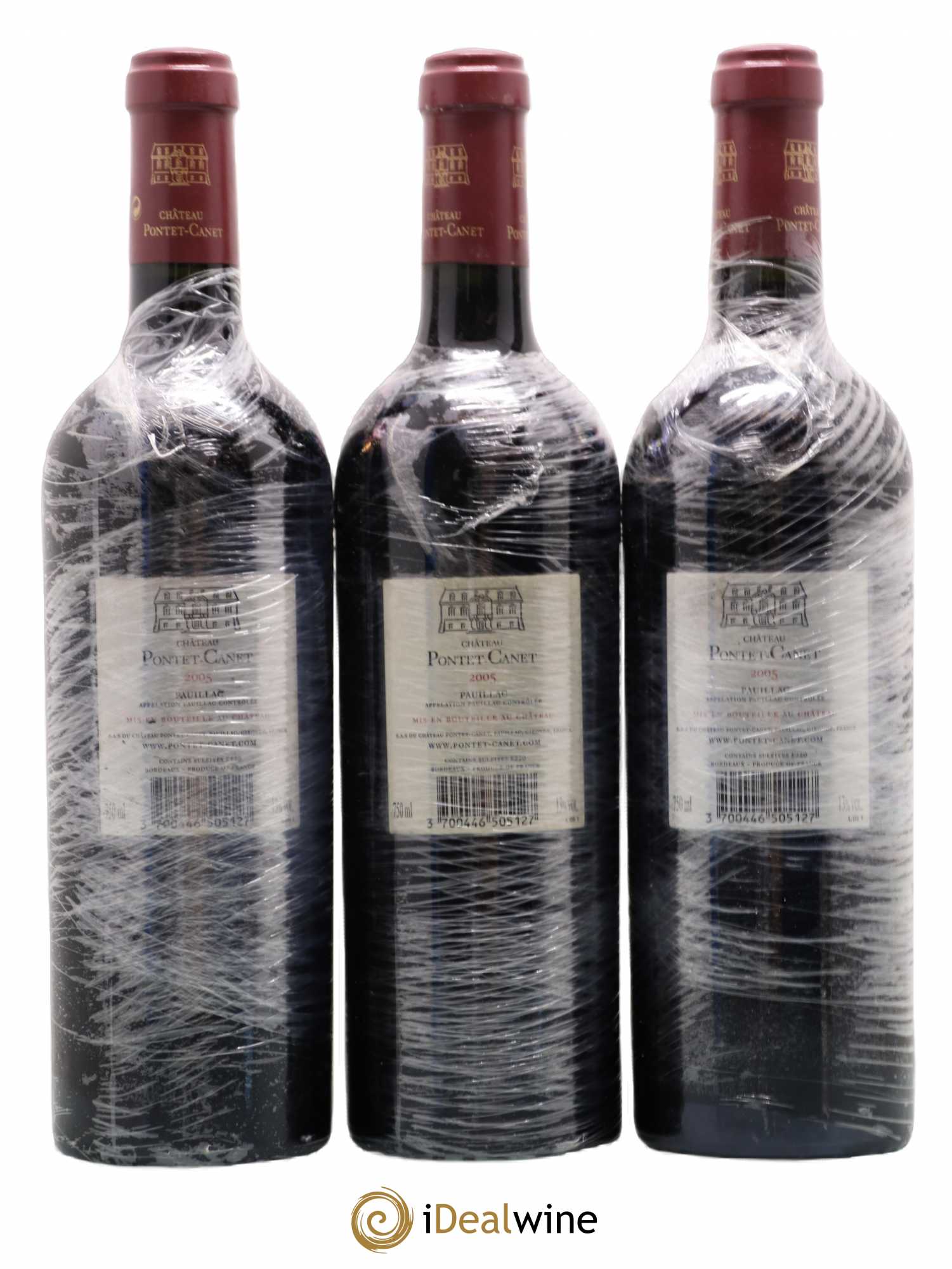 Château Pontet Canet 5ème Grand Cru Classé 2005 - Lot de 3 bouteilles - 1