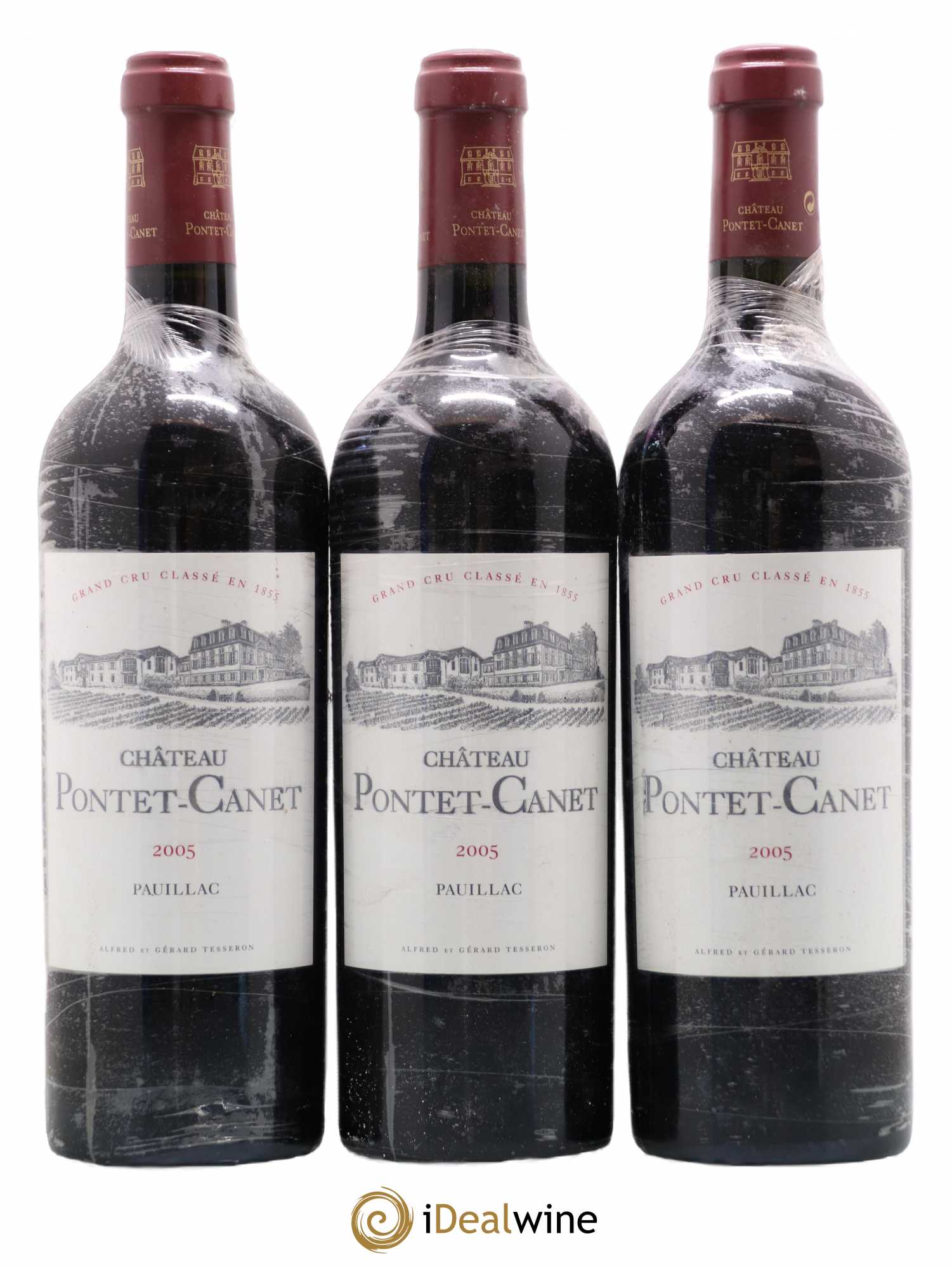 Château Pontet Canet 5ème Grand Cru Classé 2005 - Lot de 3 bouteilles - 0