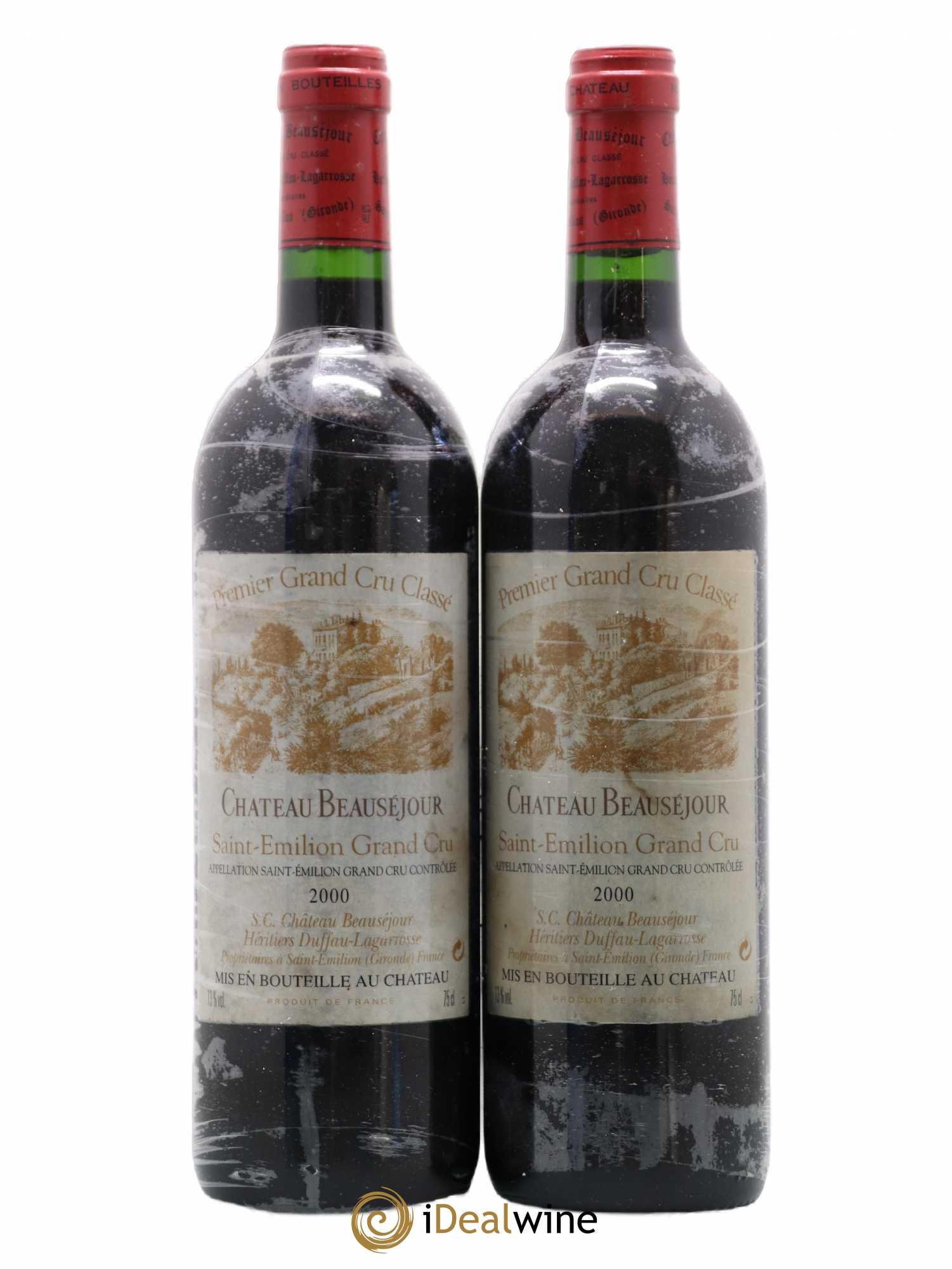 Château Beauséjour (Duffau-Lagarrosse) 1er Grand Cru Classé B 2000 - Lot de 2 bouteilles - 0
