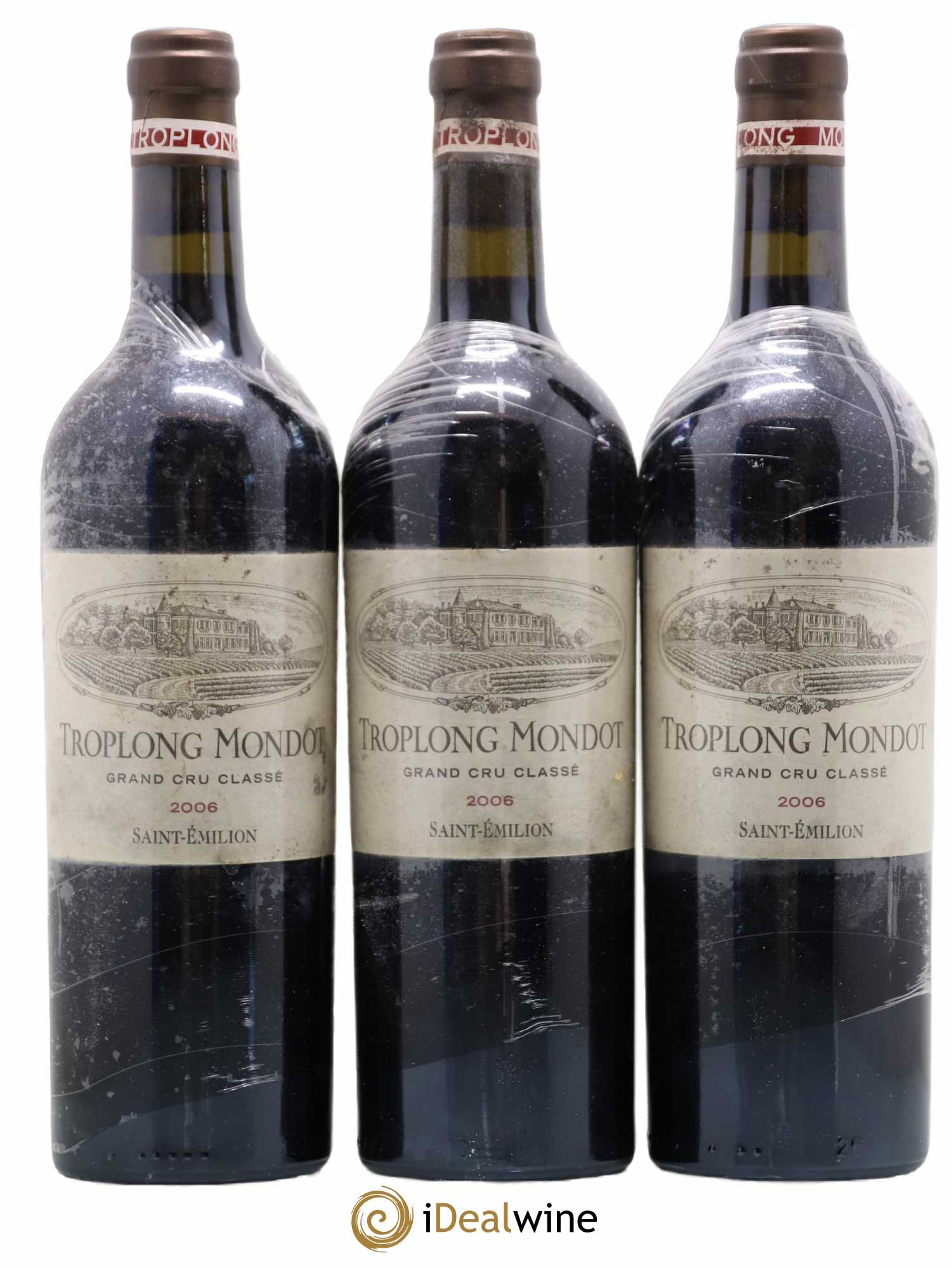 Château Troplong Mondot 1er Grand Cru Classé B 2006 - Lot de 3 bouteilles - 0