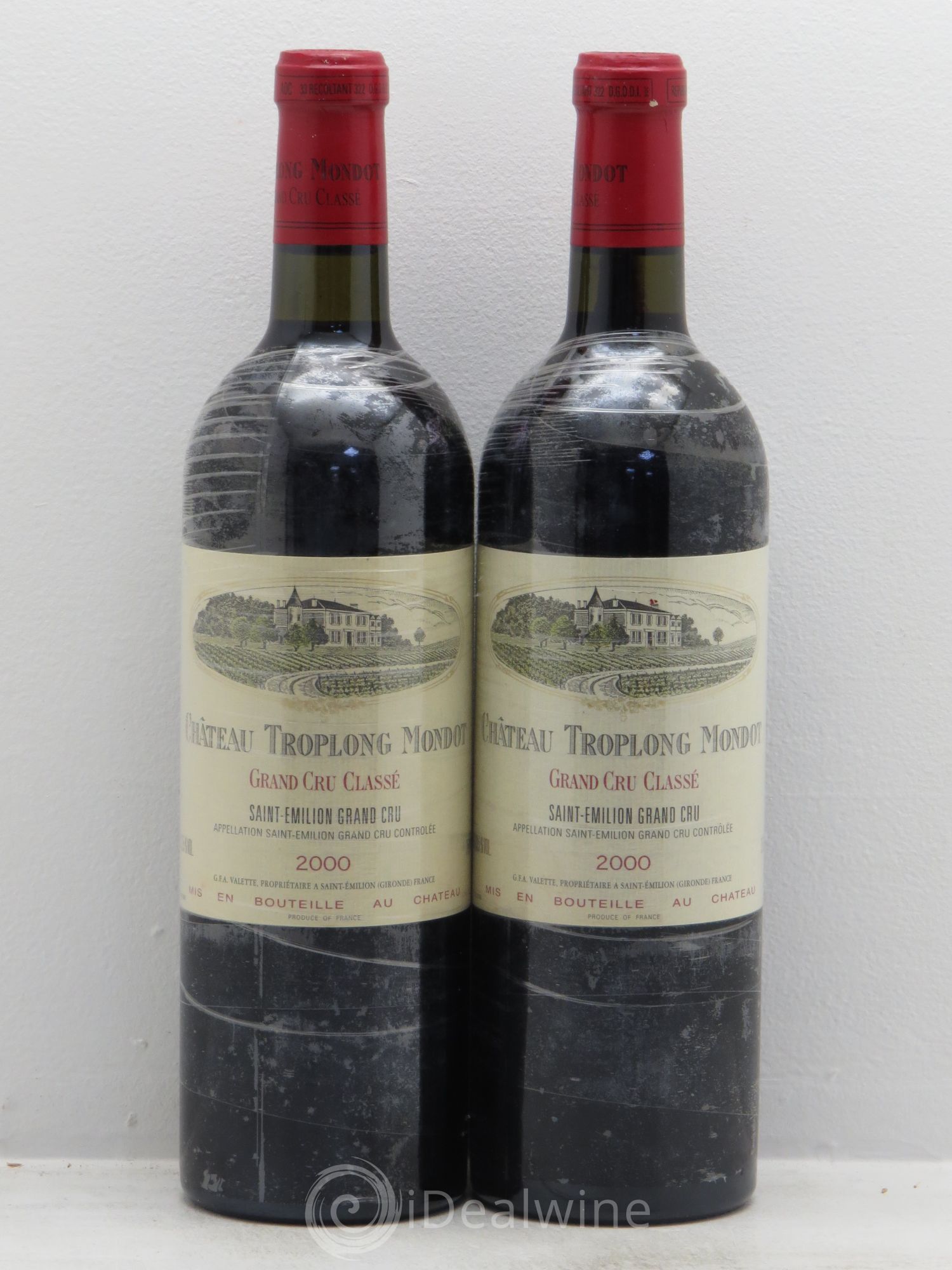 Château Troplong Mondot 1er Grand Cru Classé B 2000 - Lot de 2 bouteilles - 0