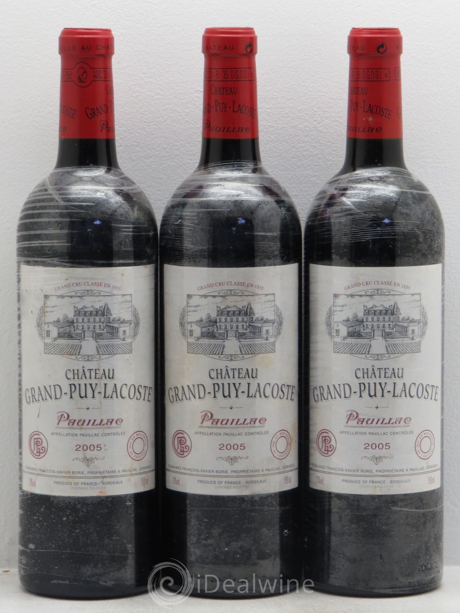 Château Grand Puy Lacoste 5ème Grand Cru Classé 2005 - Lot de 3 bouteilles - 0