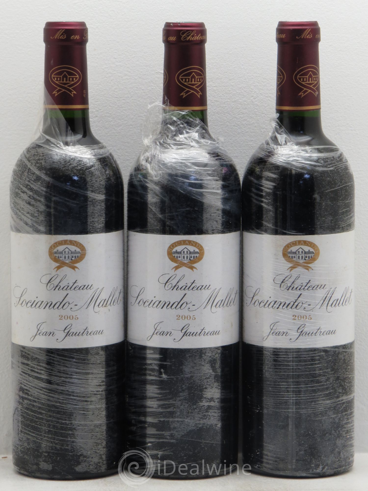 Château Sociando Mallet 2005 - Lot de 3 bouteilles - 0