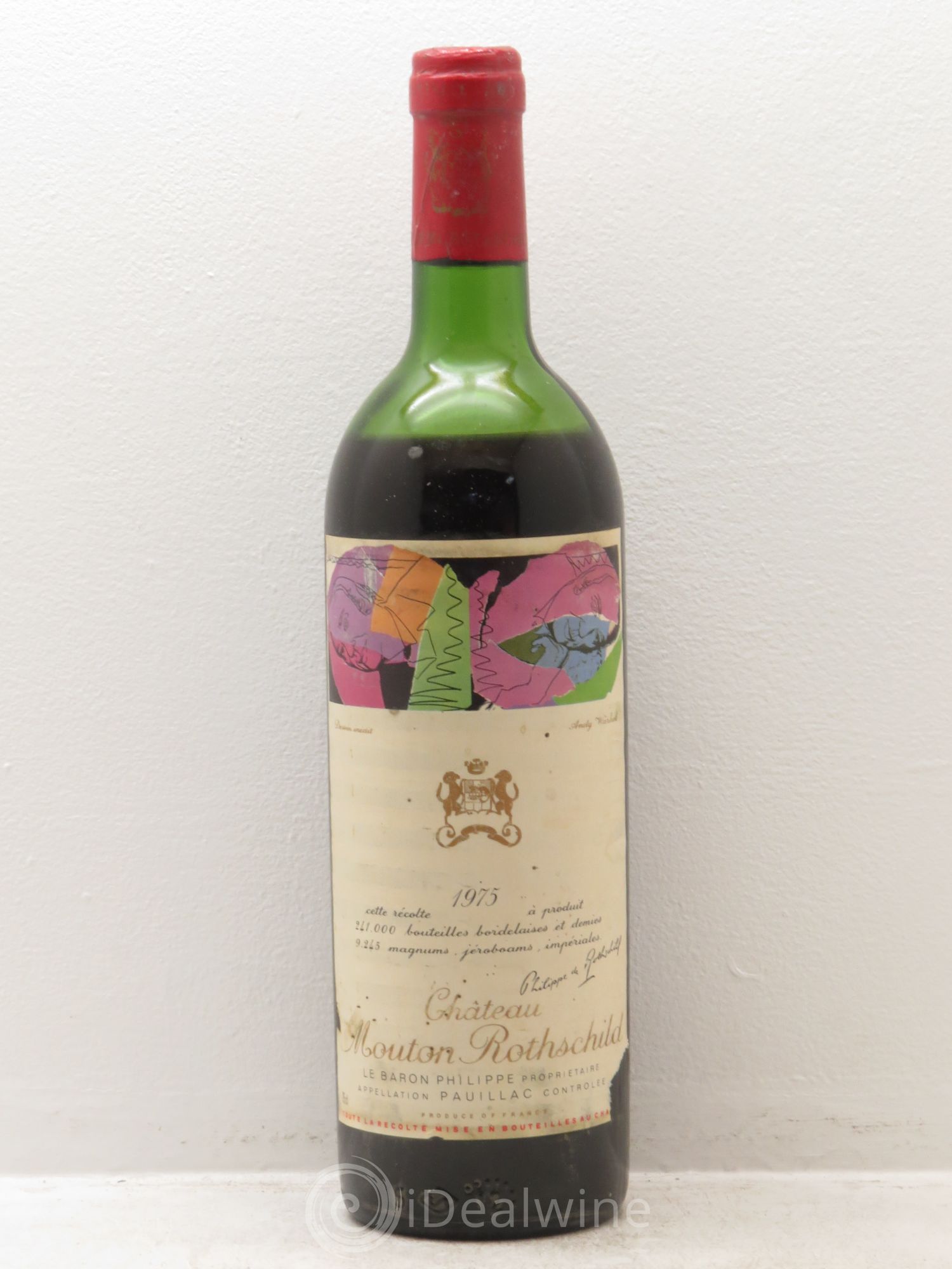 Château Mouton Rothschild 1er Grand Cru Classé 1975 - Lot de 1 bouteille - 0