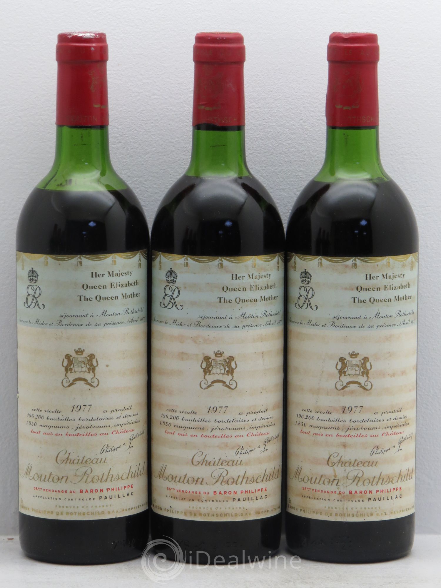 Château Mouton Rothschild 1er Grand Cru Classé 1977 - Lot de 6 bouteilles - 1