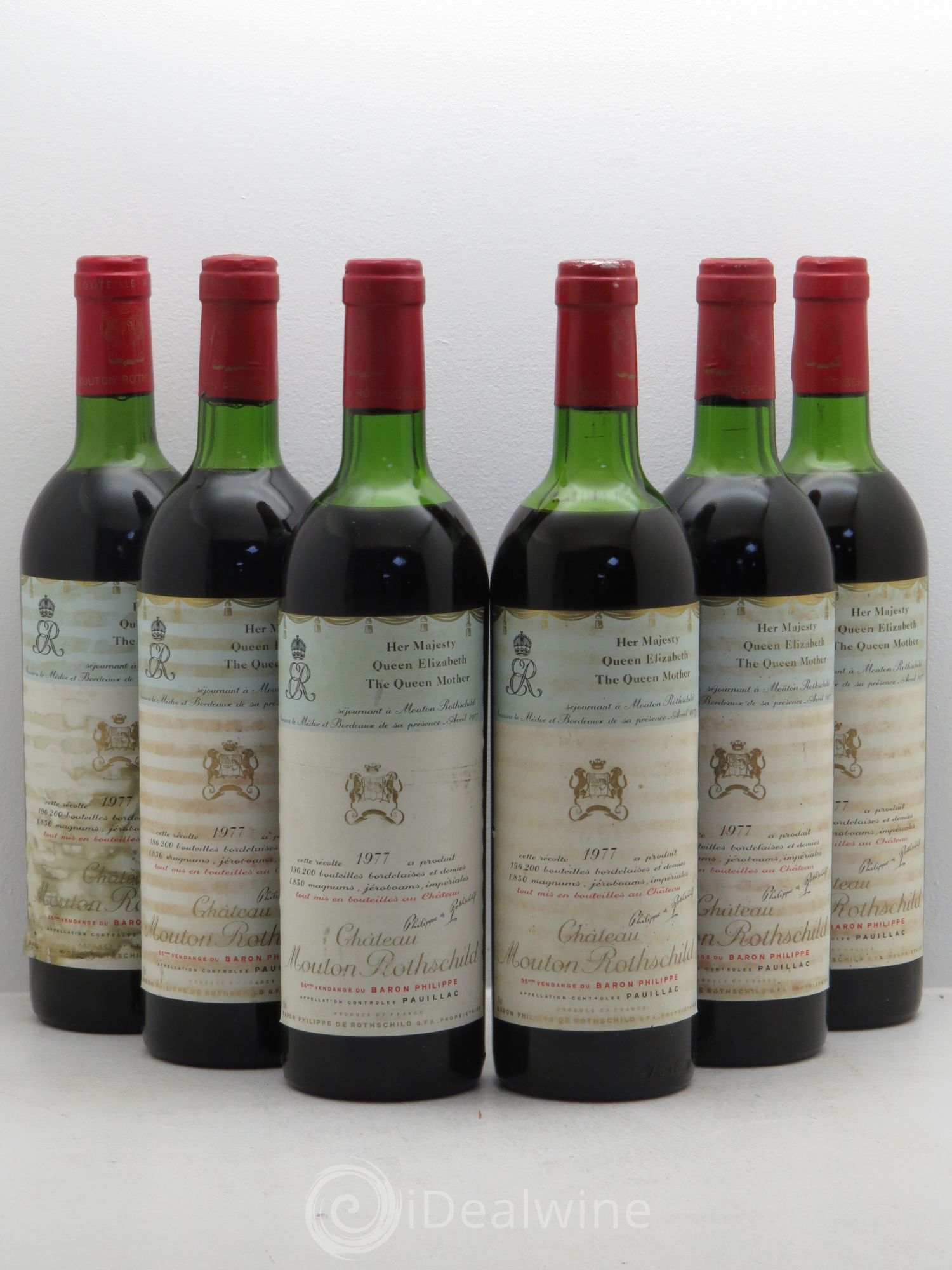 Château Mouton Rothschild 1er Grand Cru Classé 1977 - Lot de 6 bouteilles - 0