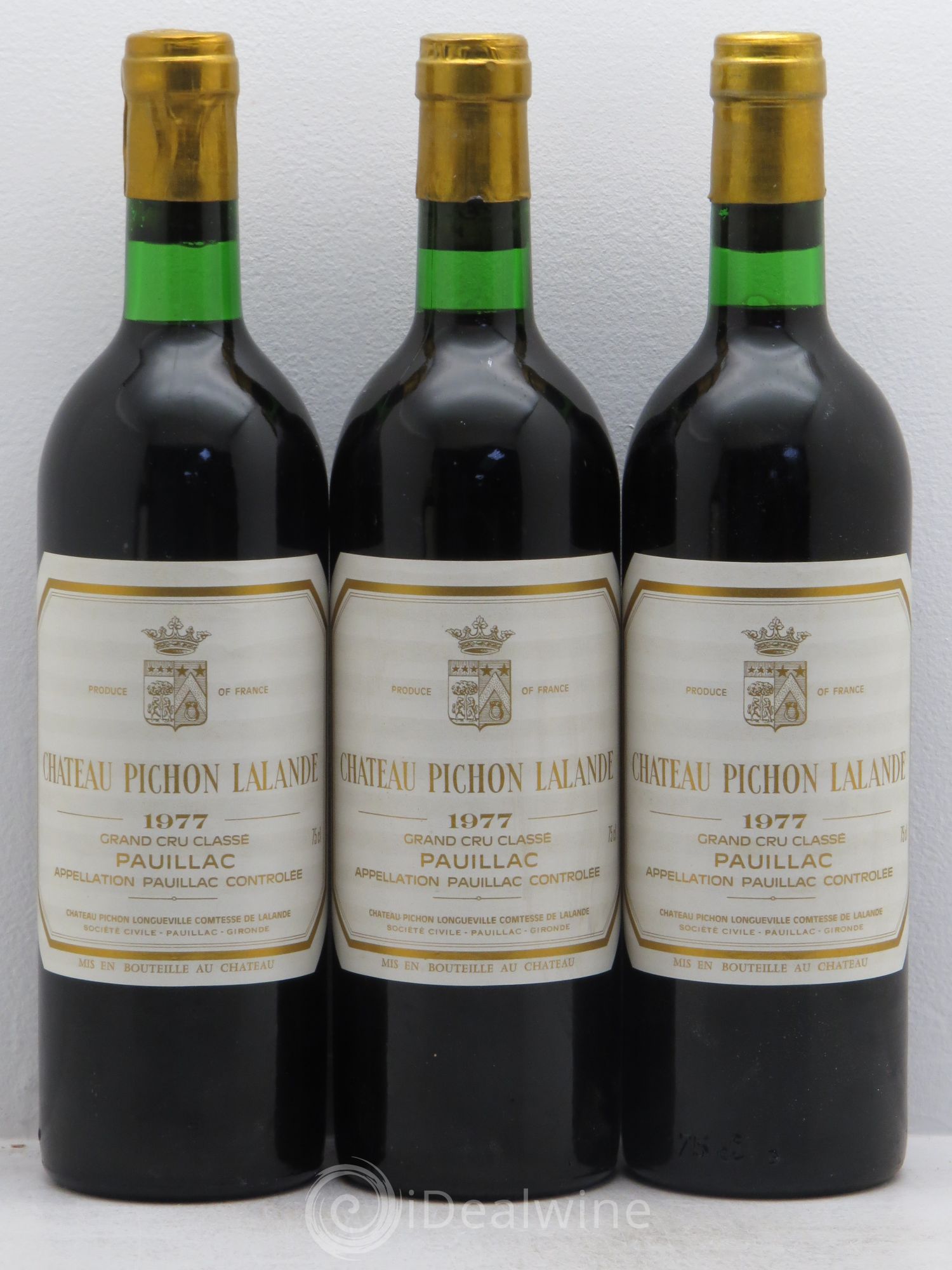 Château Pichon Longueville Comtesse de Lalande 2ème Grand Cru Classé 1977 - Lot de 3 bouteilles - 0