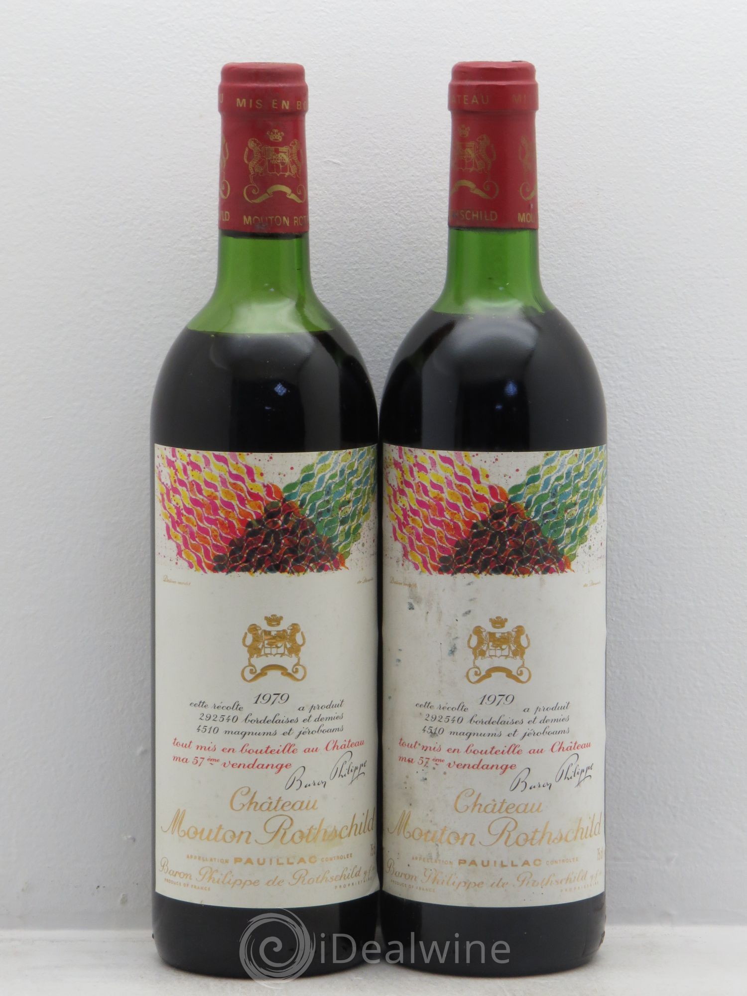 Château Mouton Rothschild 1er Grand Cru Classé 1979 - Lot de 2 bouteilles - 0