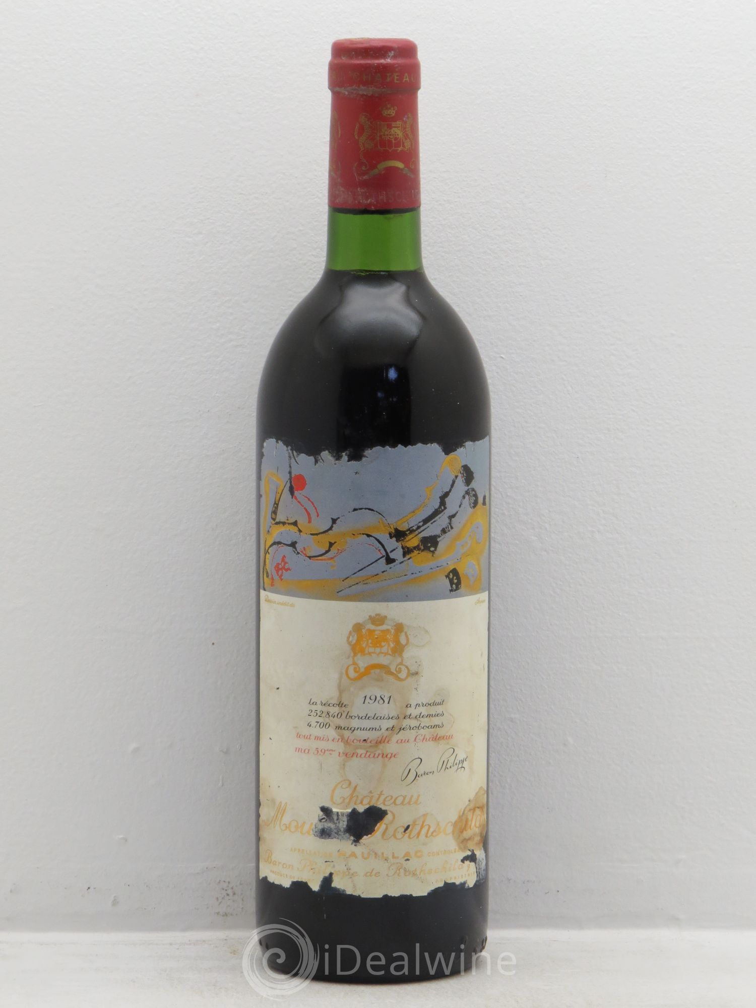 Château Mouton Rothschild 1er Grand Cru Classé 1981 - Lot de 1 bouteille - 0