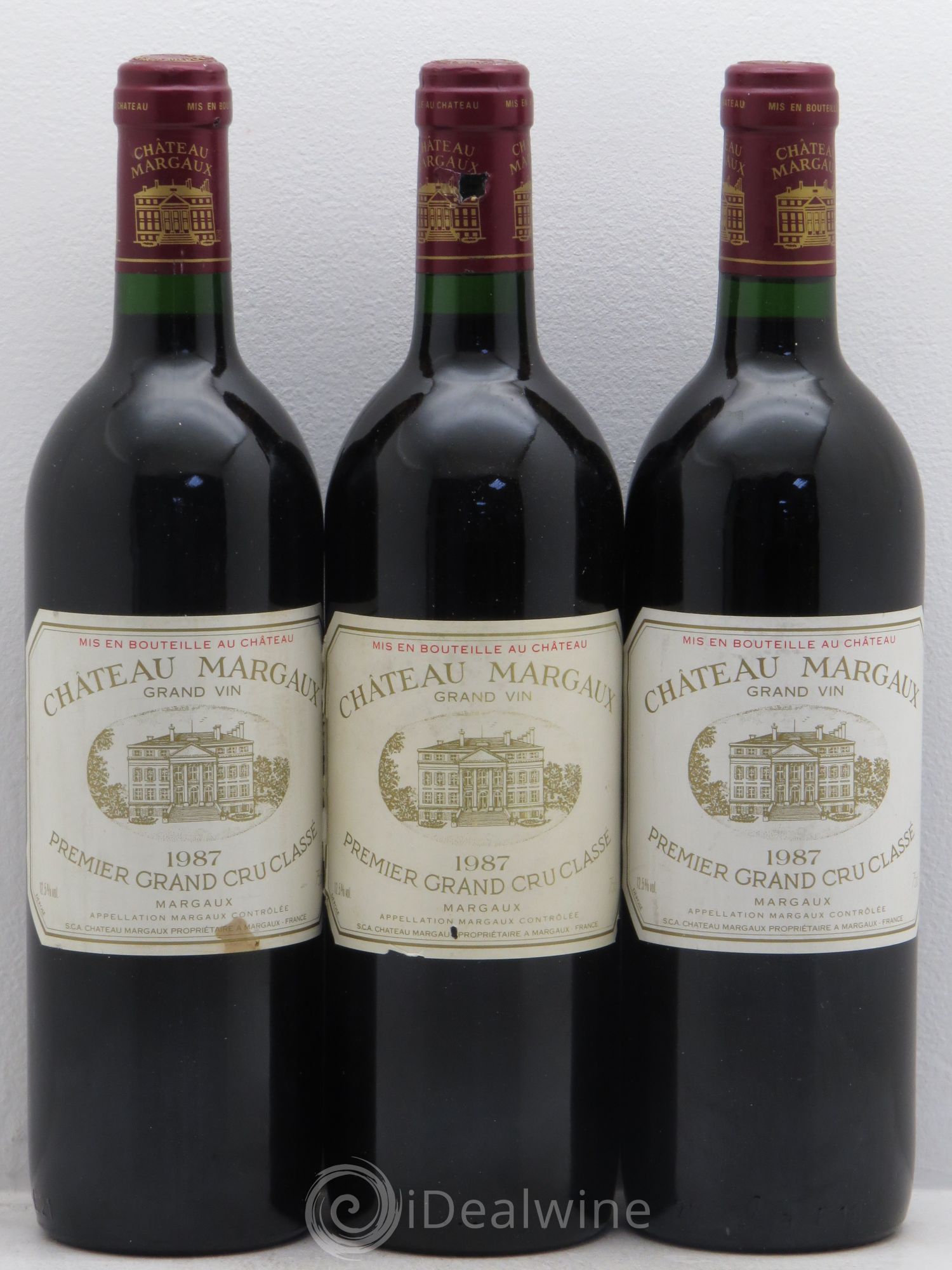 Château Margaux 1er Grand Cru Classé 1987 - Lot de 3 bouteilles - 0