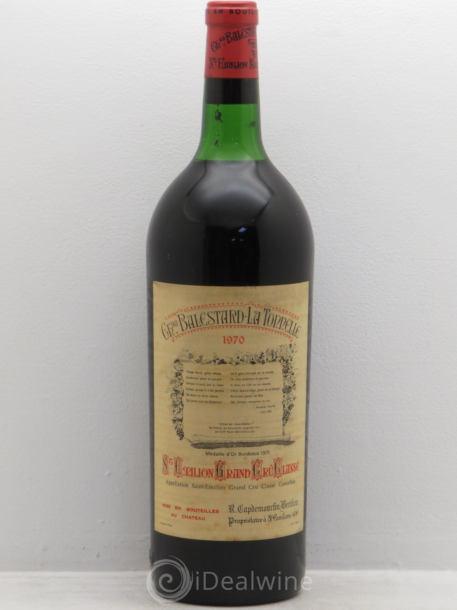 Château Balestard la Tonnelle Grand Cru Classé 1970 - Lot de 1 magnum - 0