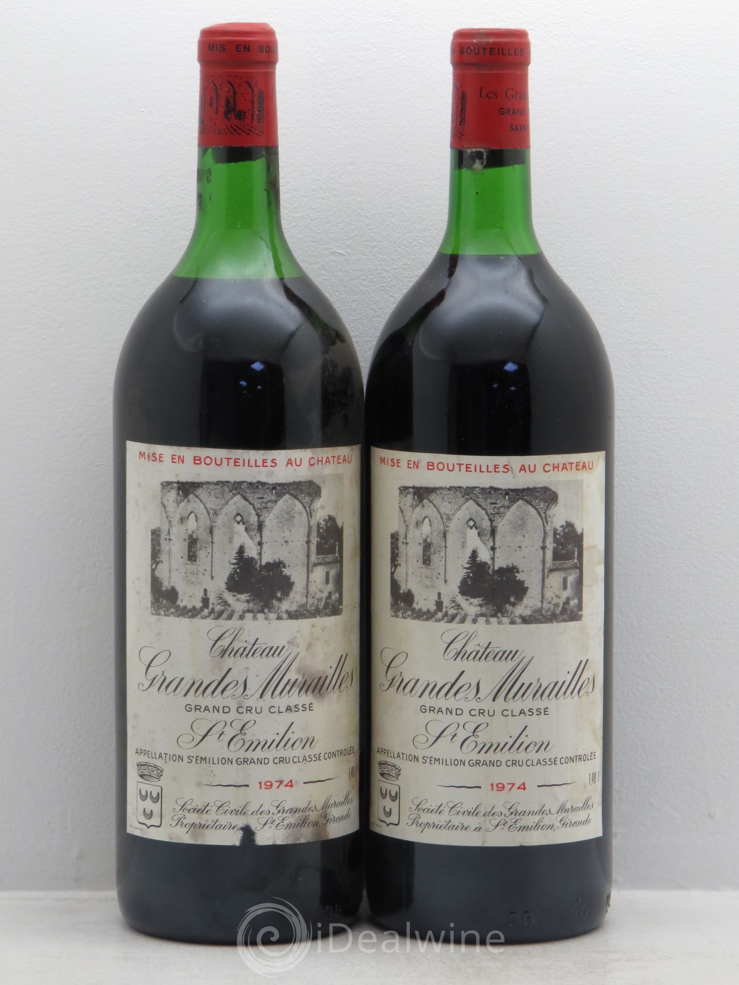 Château les Grandes Murailles Grand Cru Classé 1974 - Lot de 2 magnums - 0