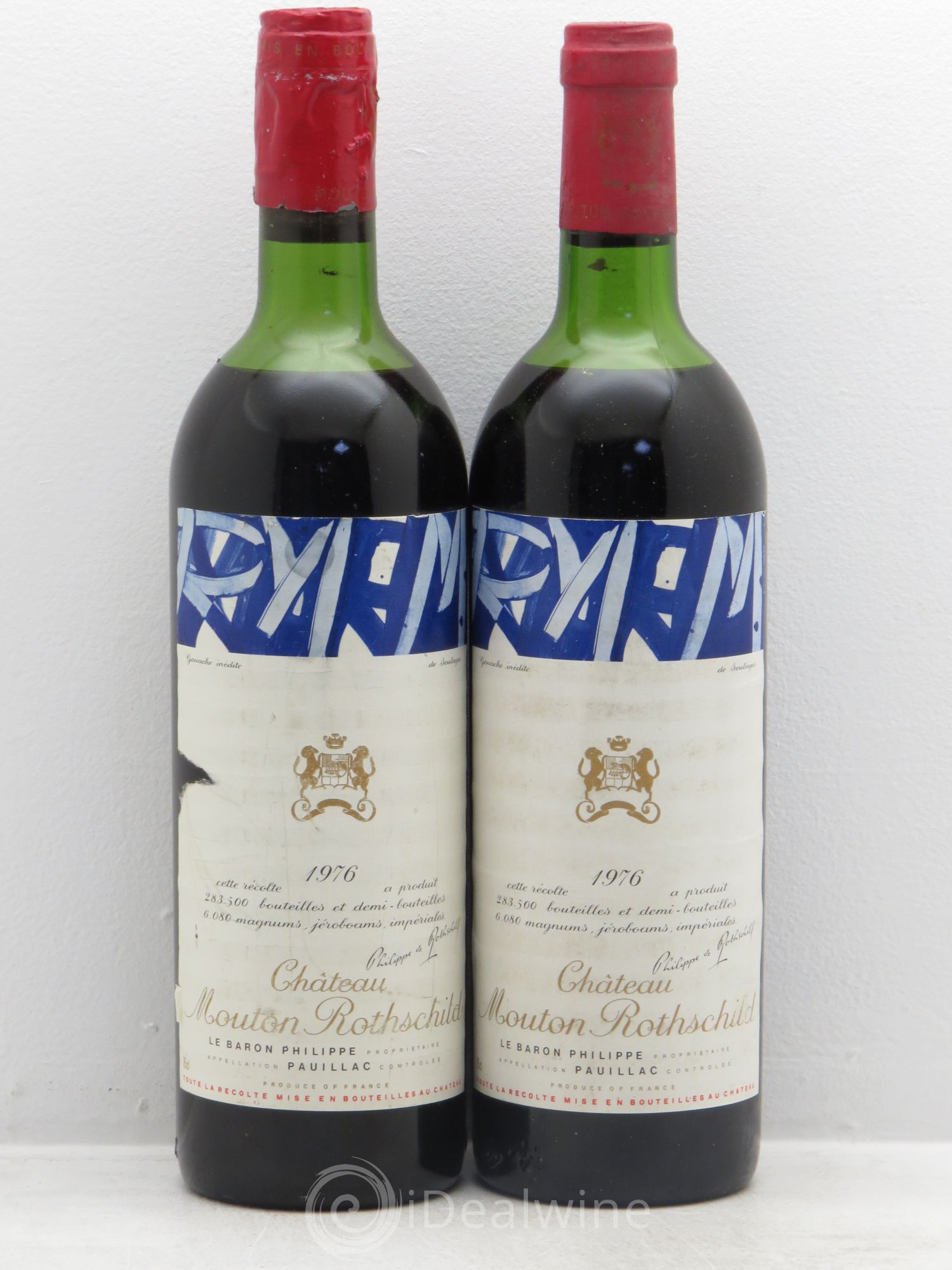 Château Mouton Rothschild 1er Grand Cru Classé 1976 - Lot de 2 bouteilles - 0