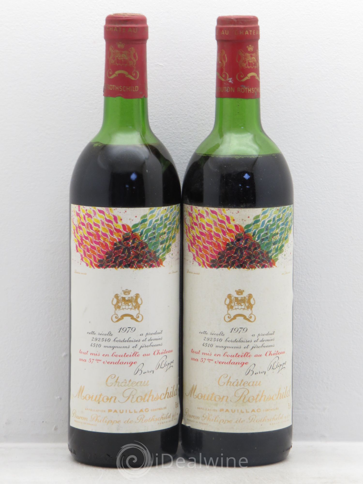 Château Mouton Rothschild 1er Grand Cru Classé 1979 - Lot de 2 bouteilles - 0