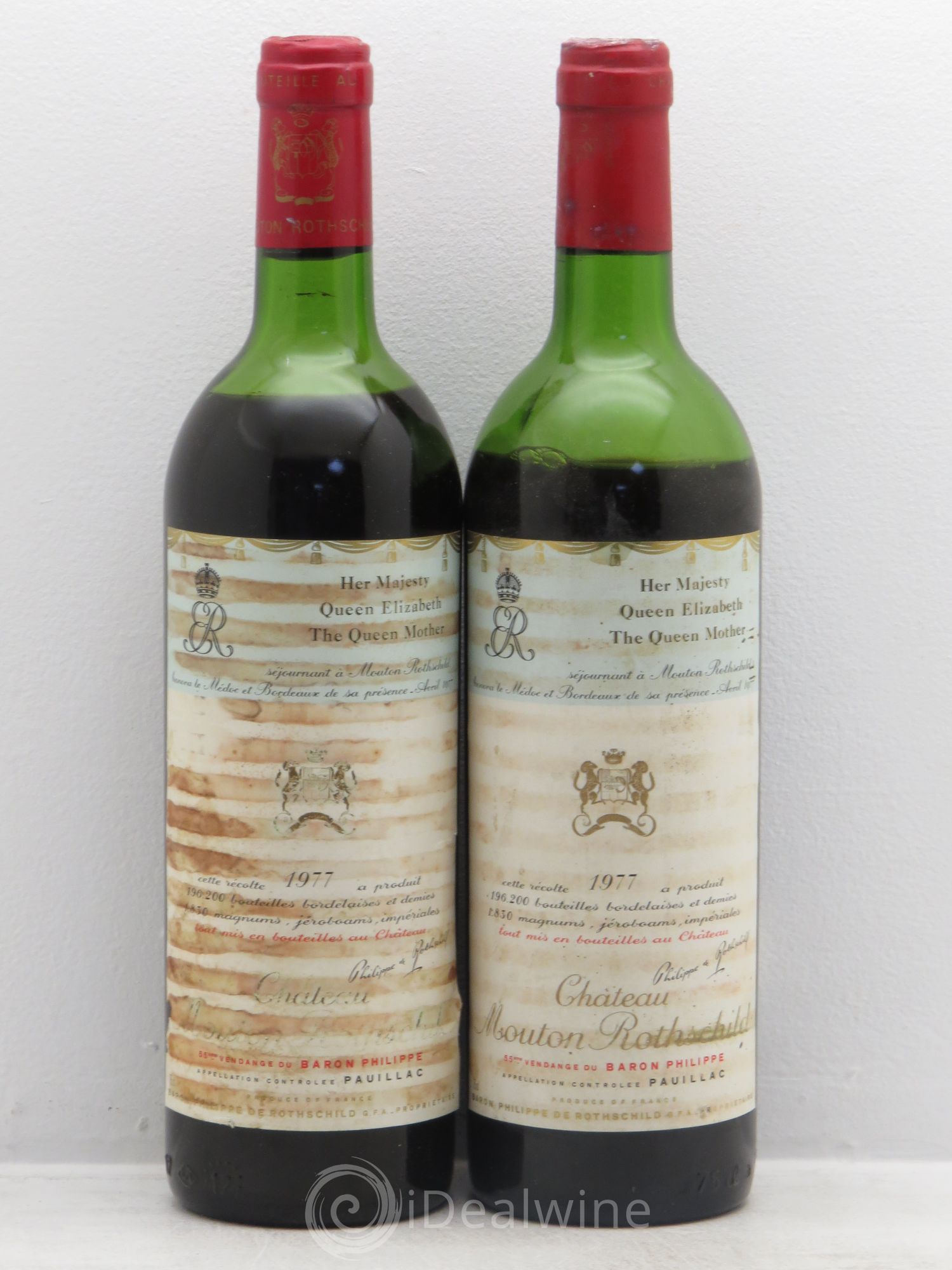 Château Mouton Rothschild 1er Grand Cru Classé 1977 - Lot de 2 bouteilles - 0