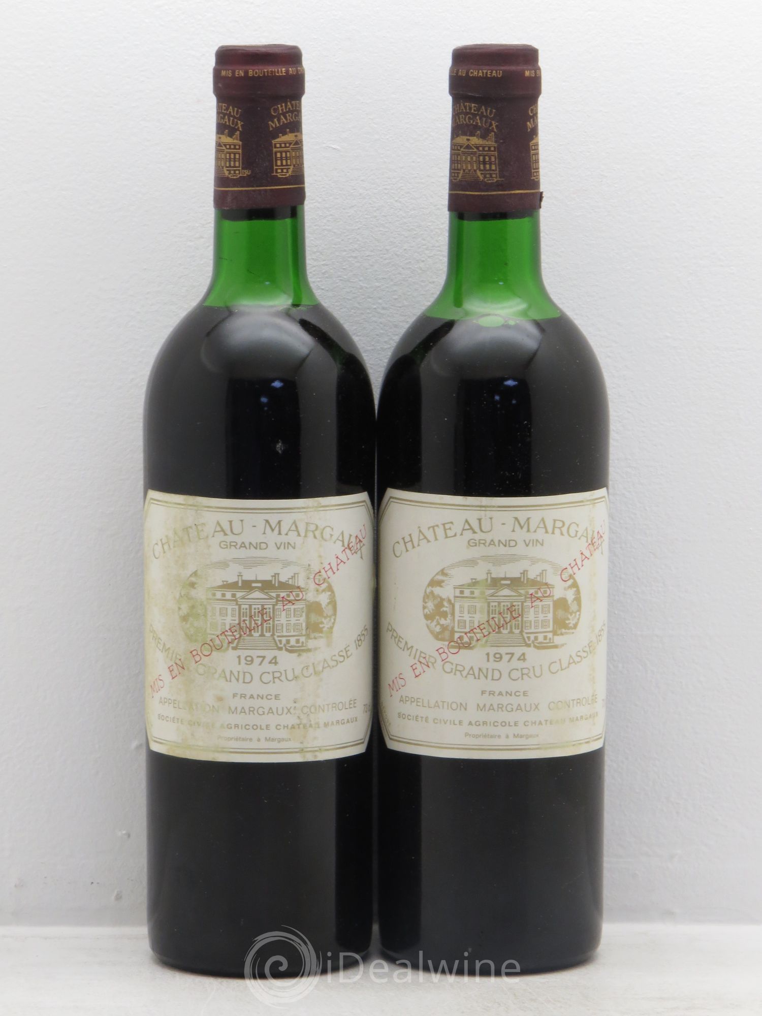 Château Margaux 1er Grand Cru Classé 1974 - Lot de 2 bouteilles - 0