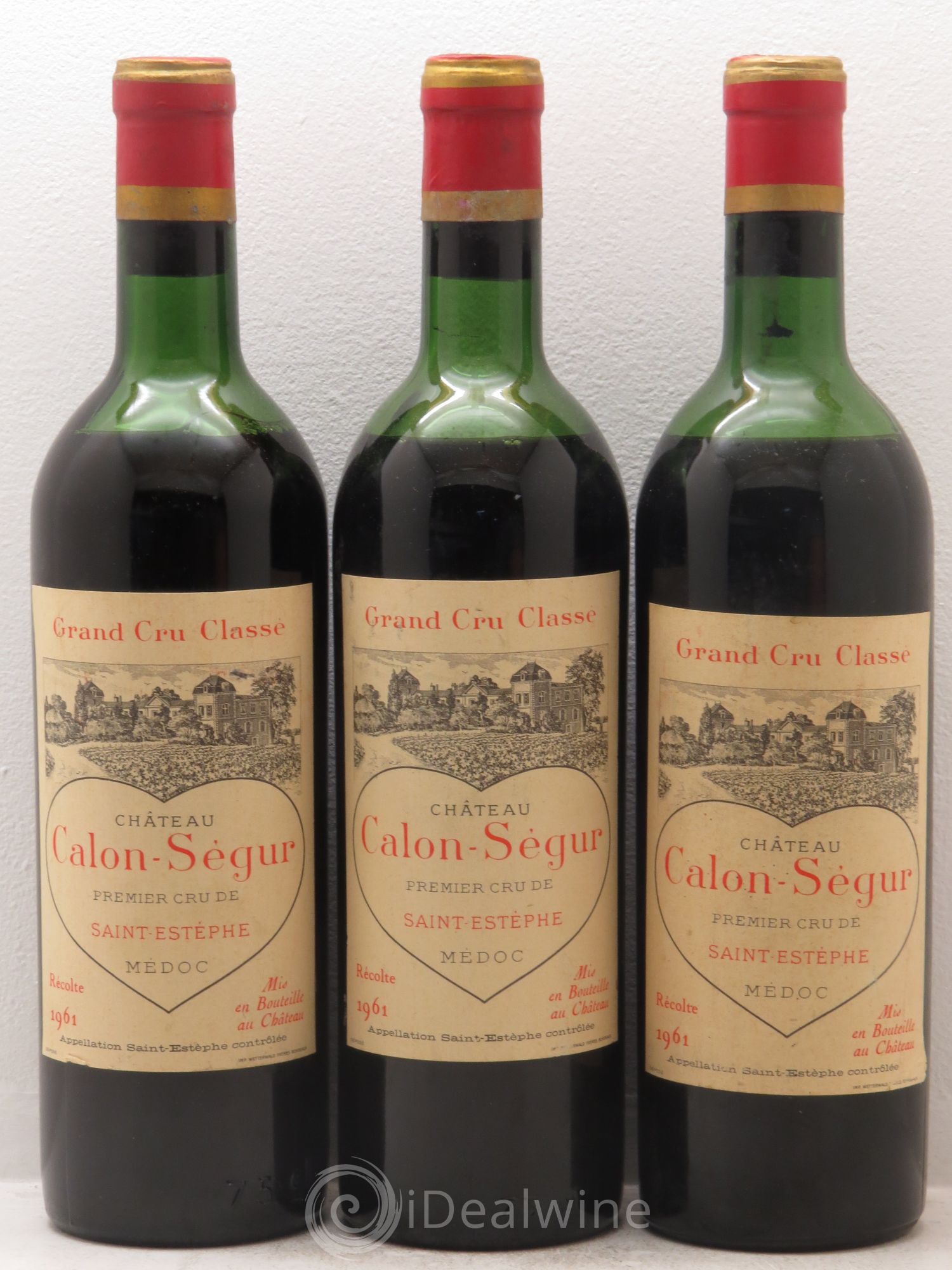 Château Calon Ségur 3ème Grand Cru Classé 1961 - Lot de 3 bouteilles - 0