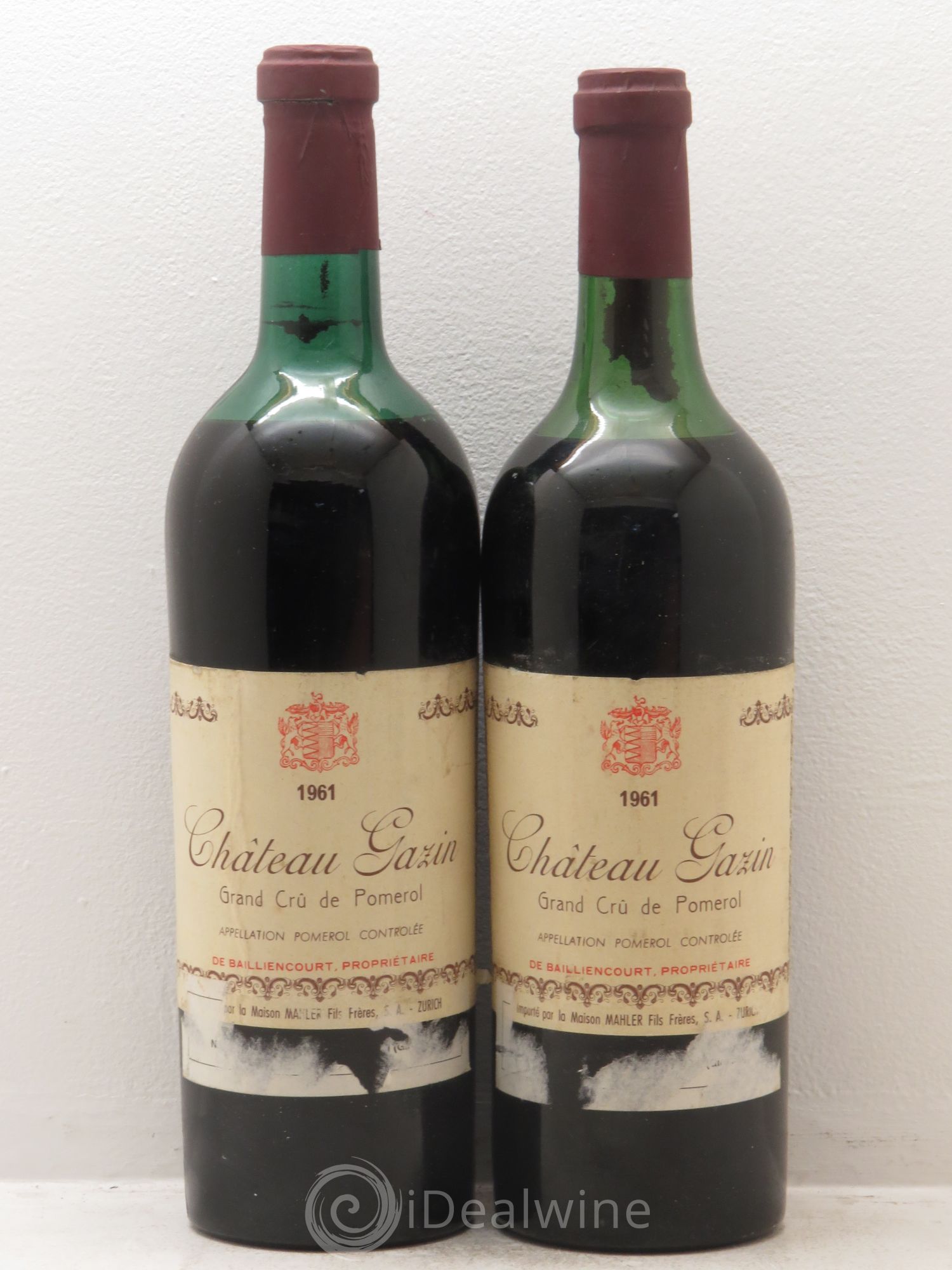 Château Gazin 1961 - Lot de 2 bouteilles - 0