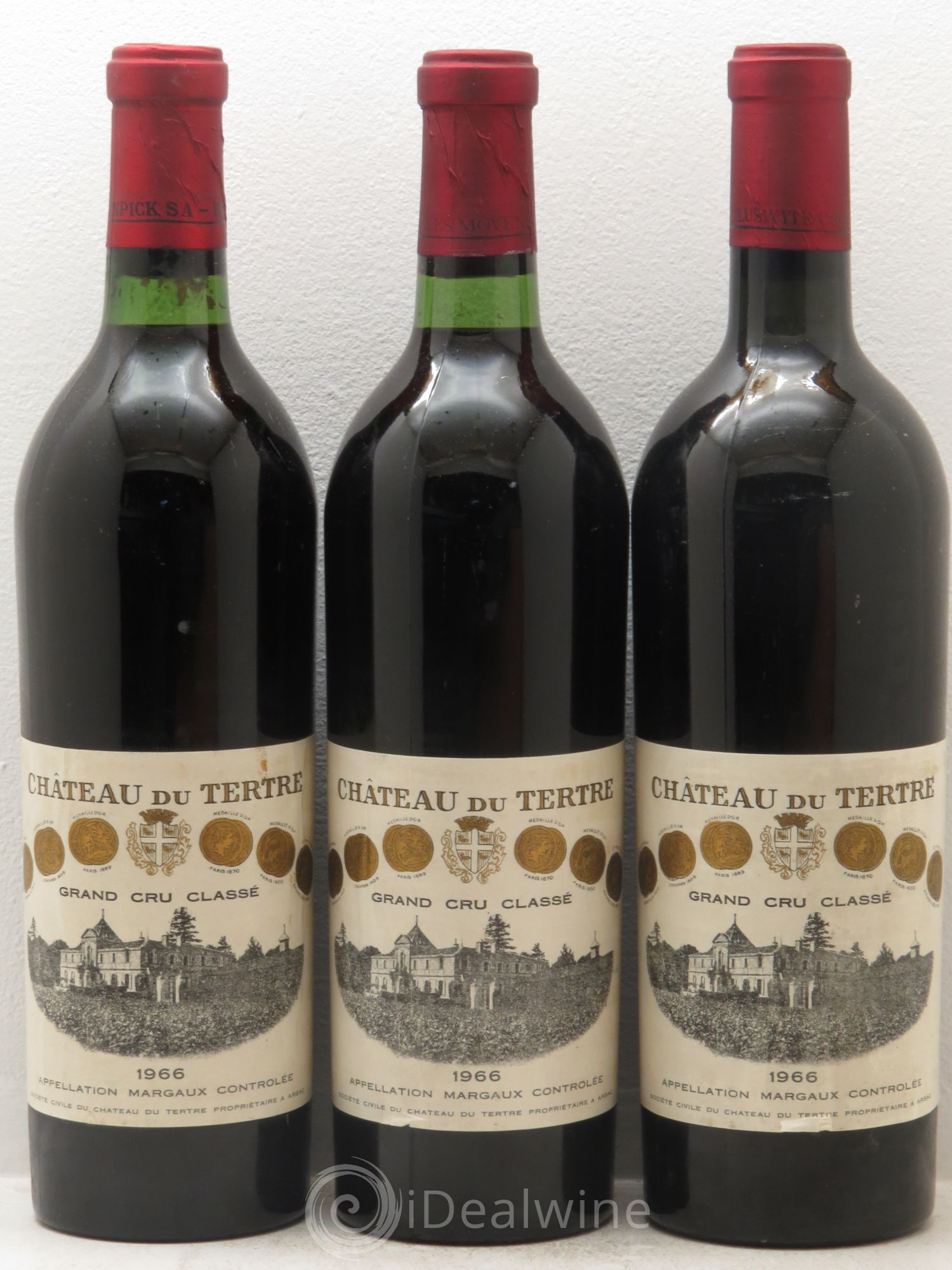 Château du Tertre 5ème Grand Cru Classé 1966 - Lot de 3 bouteilles - 0