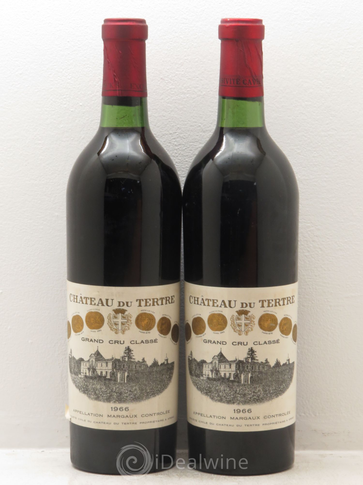 Château du Tertre 5ème Grand Cru Classé 1966 - Lot de 2 bouteilles - 0