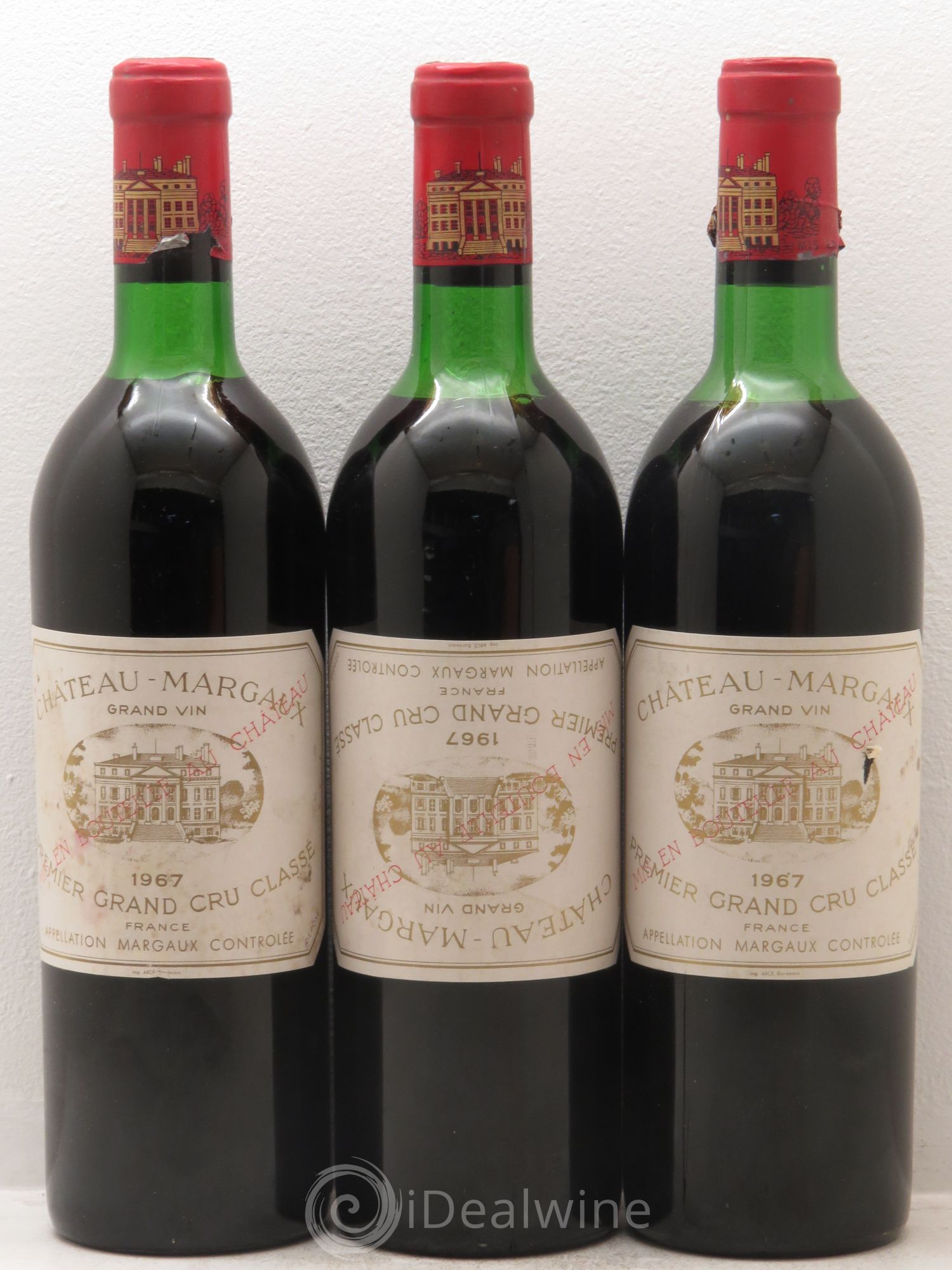 Château Margaux 1er Grand Cru Classé 1967 - Lot de 3 bouteilles - 0