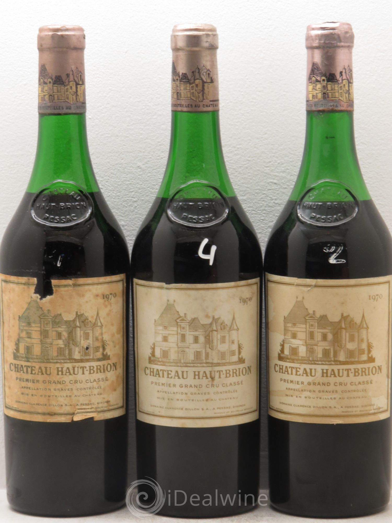 Château Haut Brion 1er Grand Cru Classé 1970 - Lot de 3 bouteilles - 0