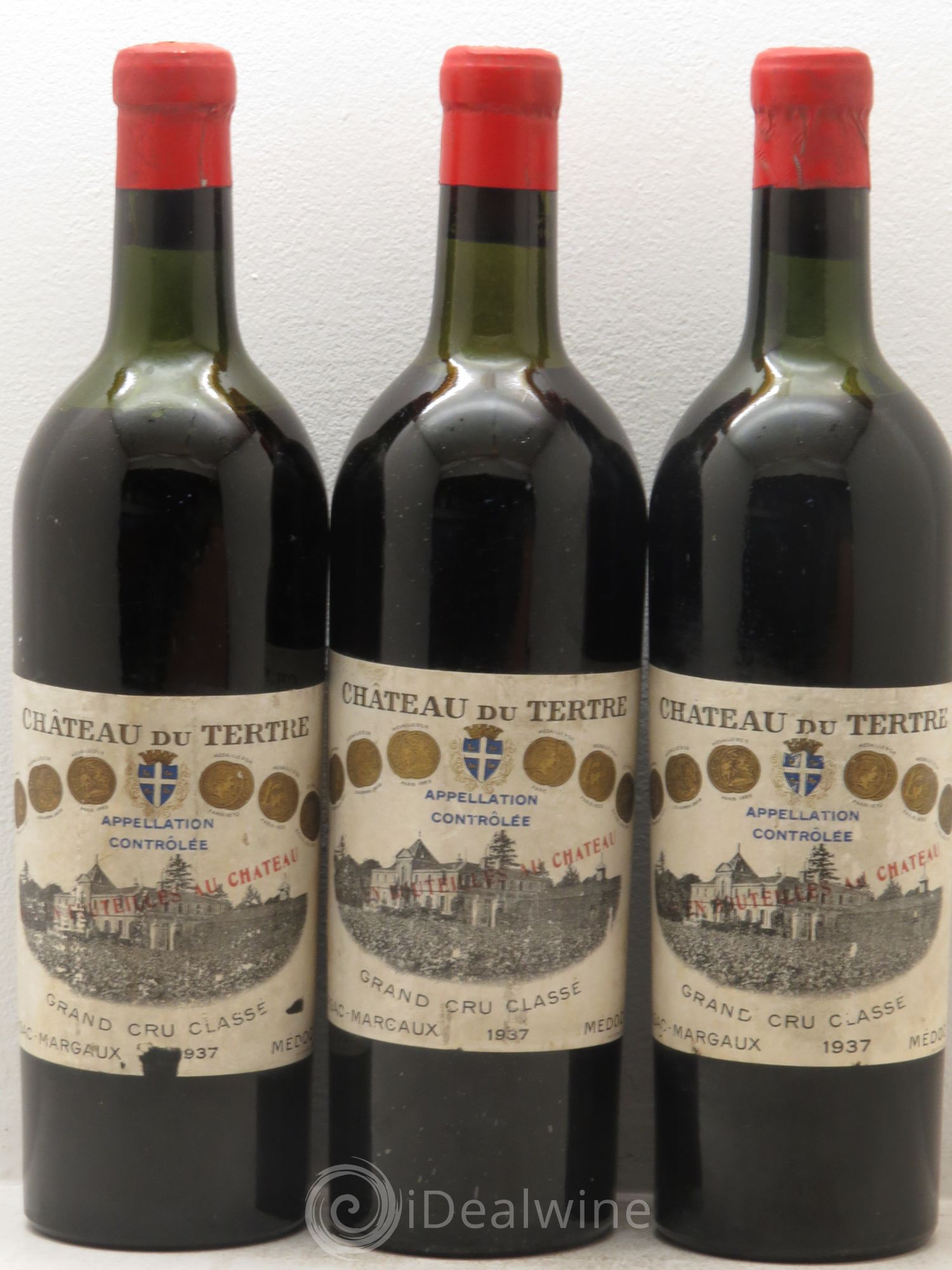 Château du Tertre 5ème Grand Cru Classé 1937 - Lot de 3 bouteilles - 0