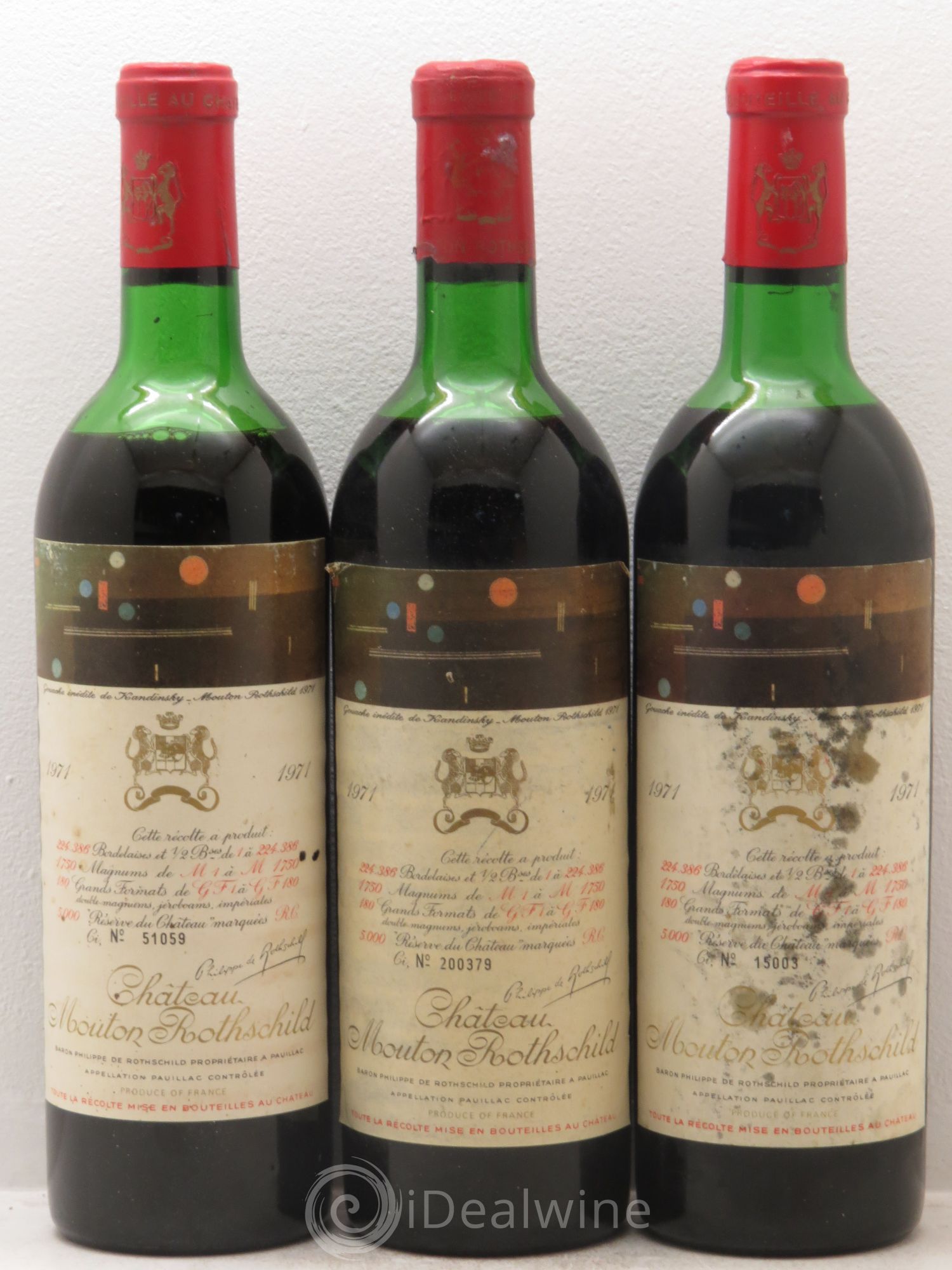Château Mouton Rothschild 1er Grand Cru Classé 1971 - Lot de 6 bouteilles - 2