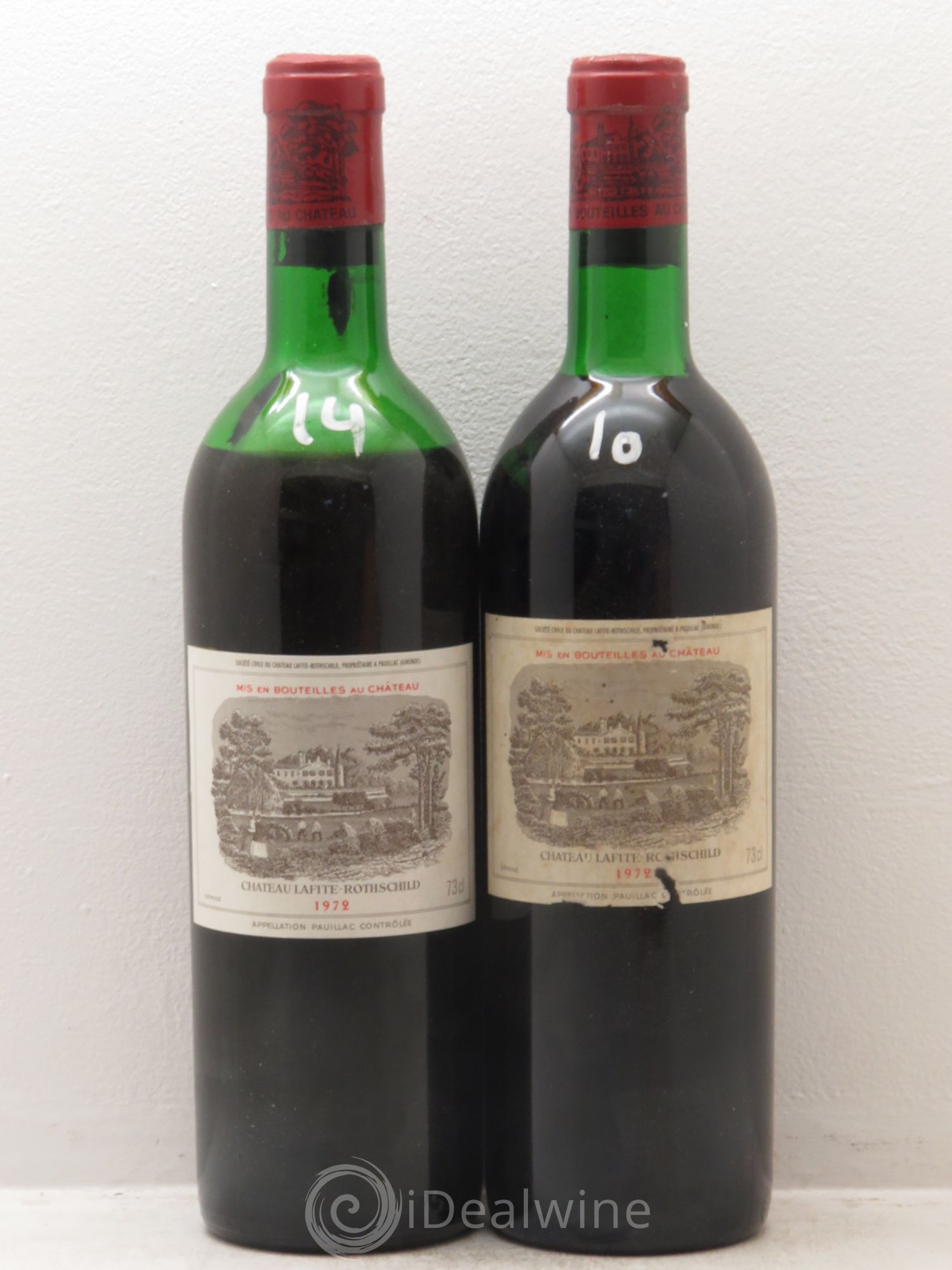 Château Lafite Rothschild 1er Grand Cru Classé 1972 - Lot de 2 bouteilles - 0