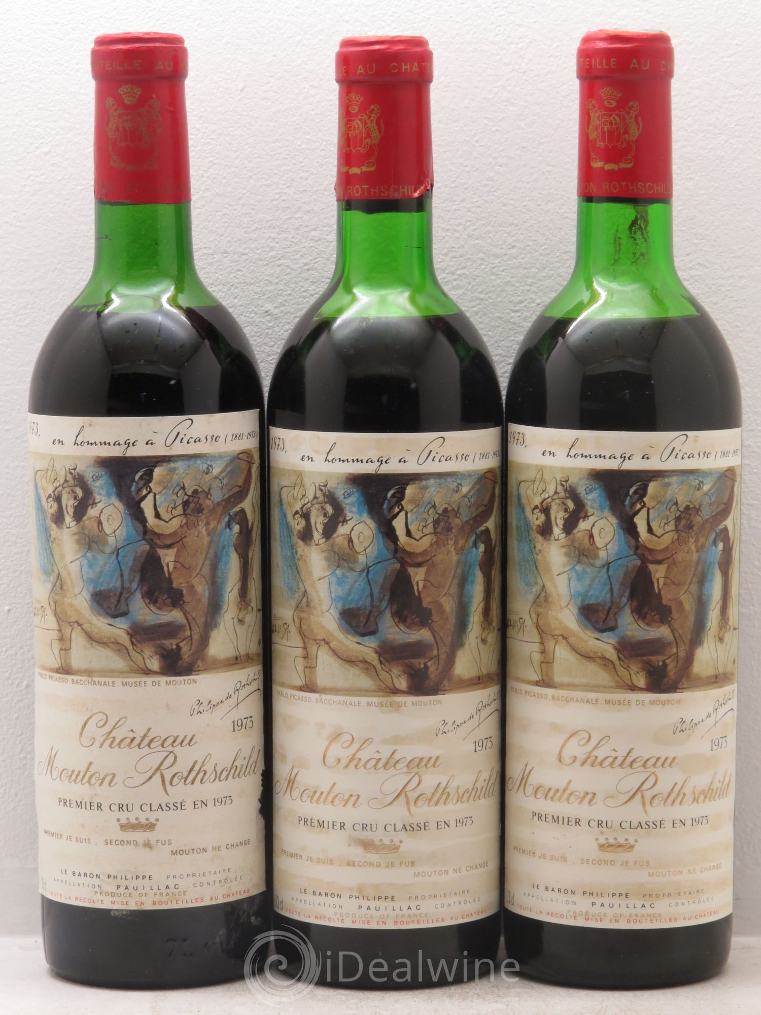 Château Mouton Rothschild 1er Grand Cru Classé 1973 - Lot de 6 bouteilles - 2
