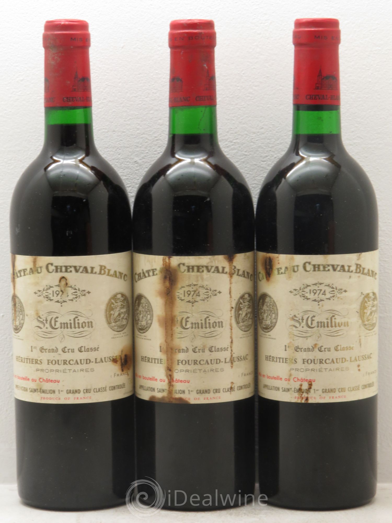 Château Cheval Blanc 1er Grand Cru Classé A 1974 - Lot de 3 bouteilles - 0