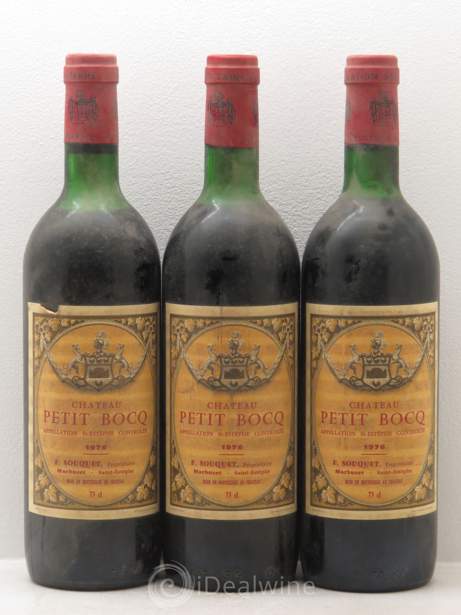 Château Petit Bocq Cru Bourgeois 1976 - Lot de 3 bouteilles - 0