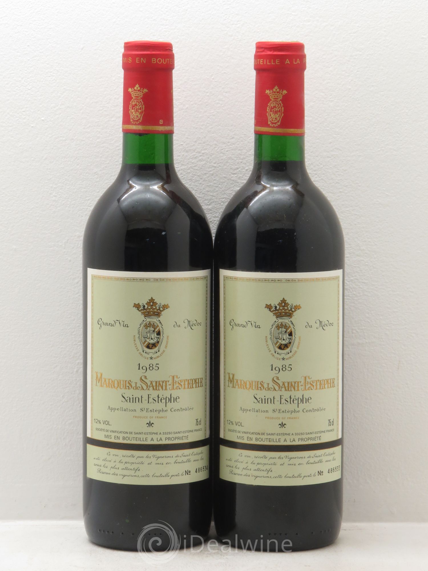 Marquis de Saint Estèphe 1985 - Lot de 2 bouteilles - 0