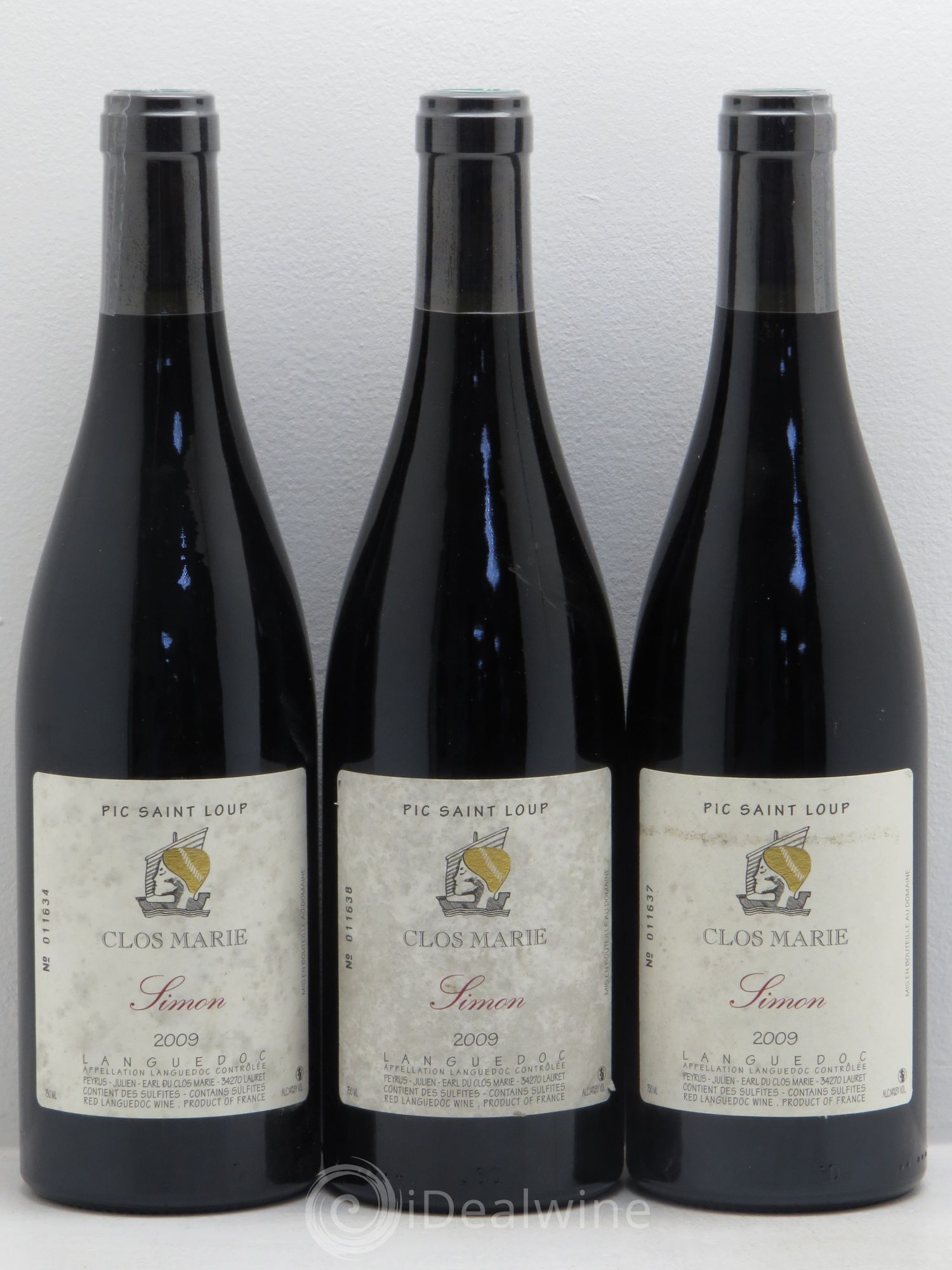 Pic Saint-Loup Clos Marie Cuvée Simon Christophe Peyrus et Françoise Julien 2009 - Lot de 3 bouteilles - 0