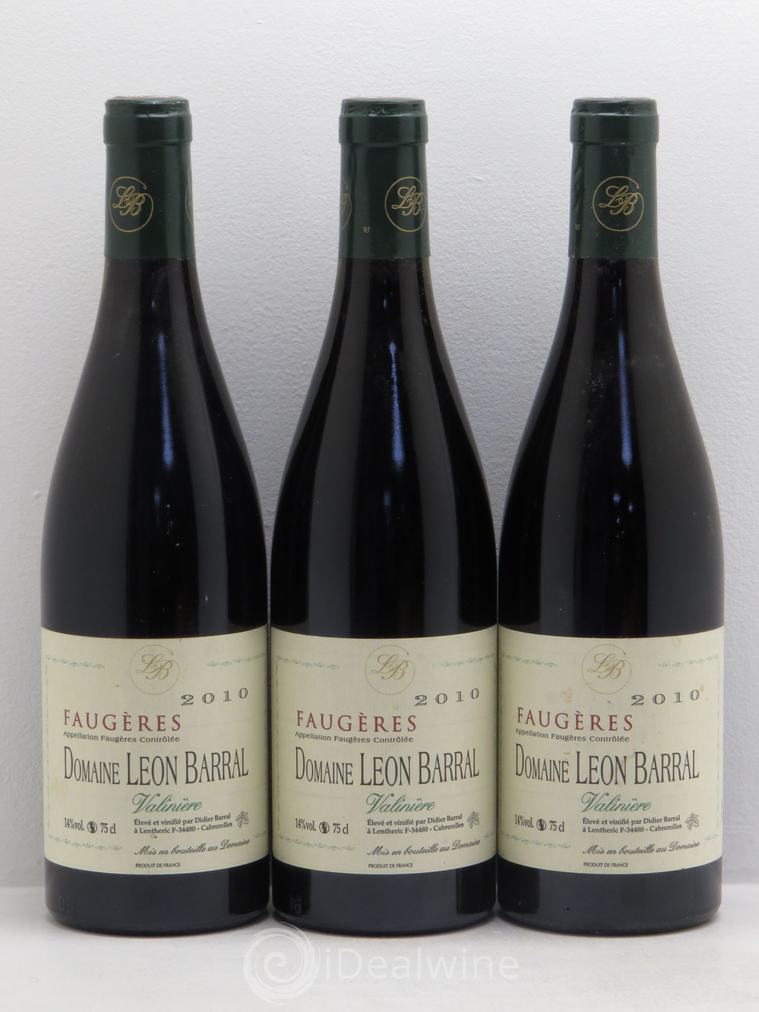 Faugères Valinière Domaine Léon Barral 2010 - Lot de 3 bouteilles - 0
