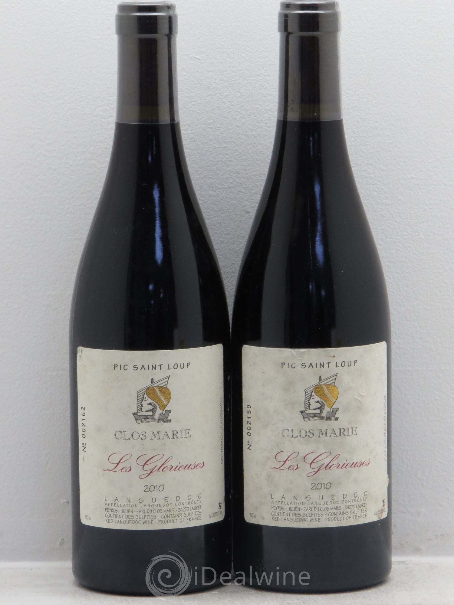 Pic Saint-Loup Clos Marie Les Glorieuses Christophe Peyrus et Françoise Julien 2010 - Lot de 2 bouteilles - 0
