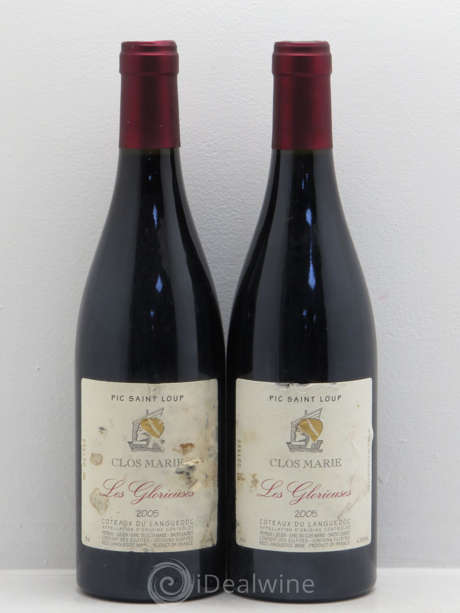 Pic Saint-Loup Clos Marie Les Glorieuses Christophe Peyrus et Françoise Julien 2005 - Lot de 2 bouteilles - 0